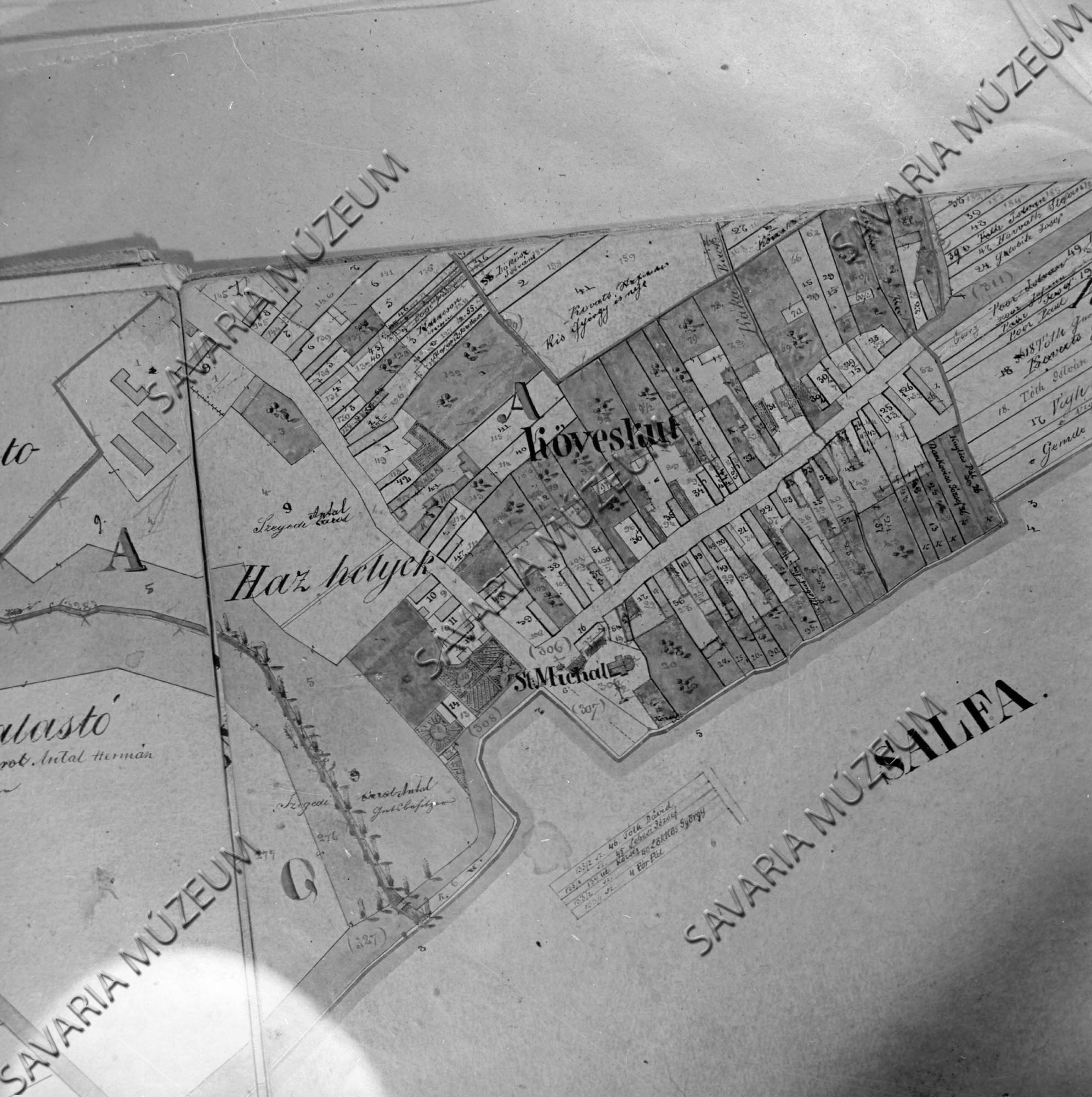 Köveskút kataszteri térképe (Savaria Megyei Hatókörű Városi Múzeum, Szombathely CC BY-NC-SA)