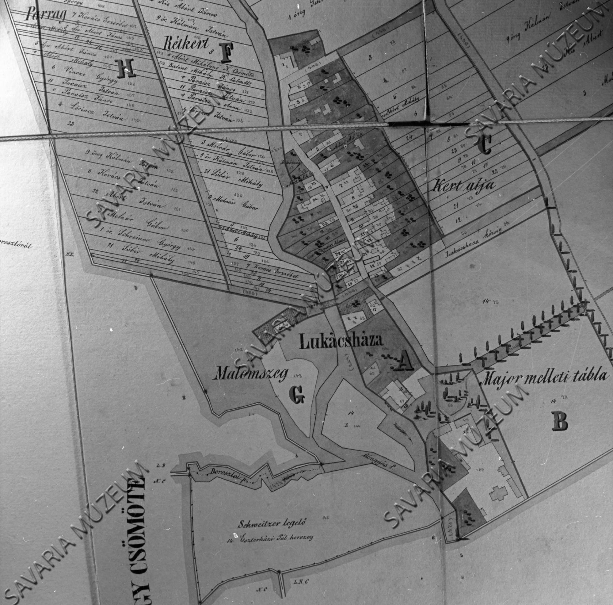 Lukácsháza kataszteri térképe (Savaria Megyei Hatókörű Városi Múzeum, Szombathely CC BY-NC-SA)