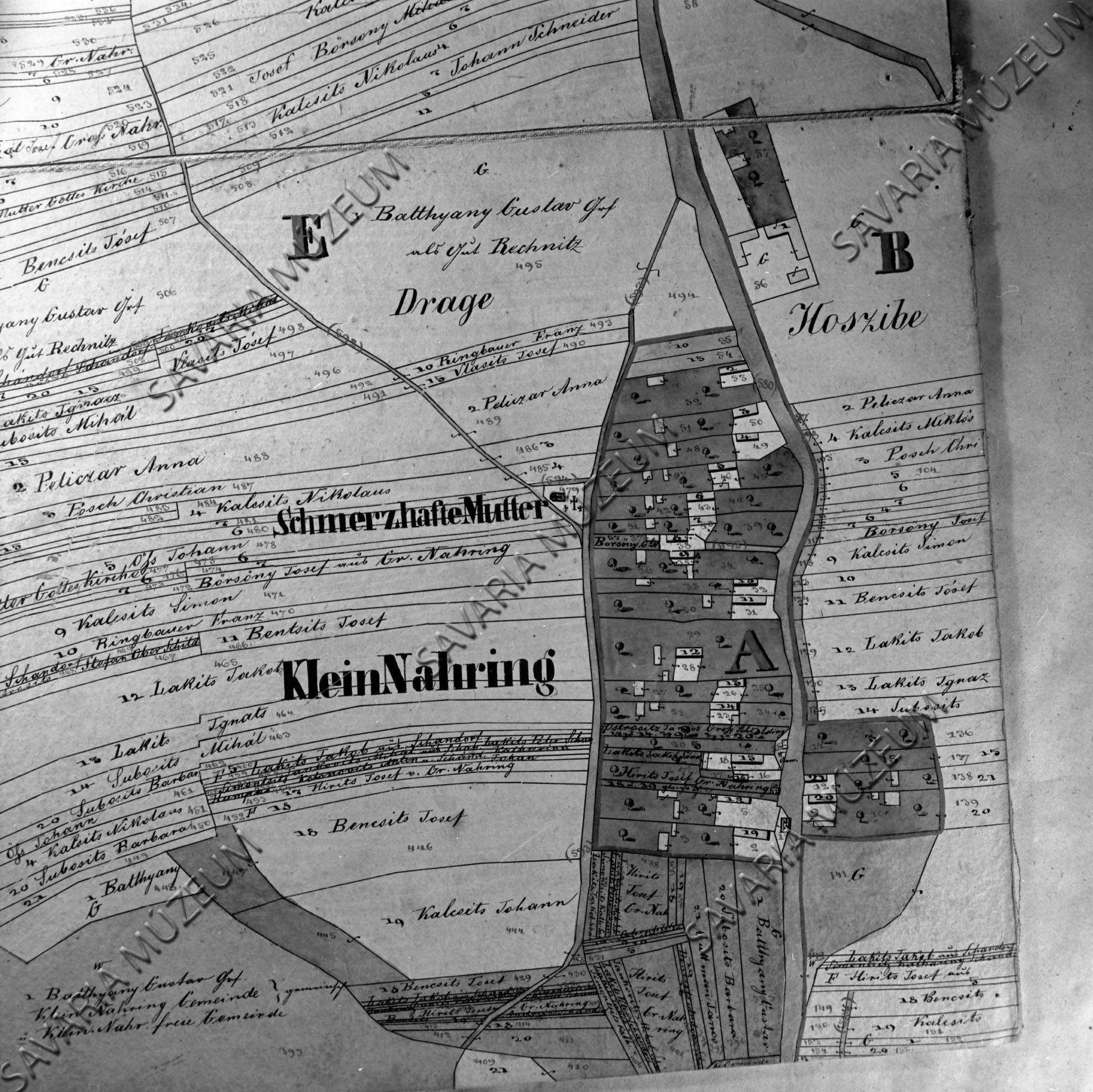 Kisnarda kataszteri térképe (Savaria Megyei Hatókörű Városi Múzeum, Szombathely CC BY-NC-SA)