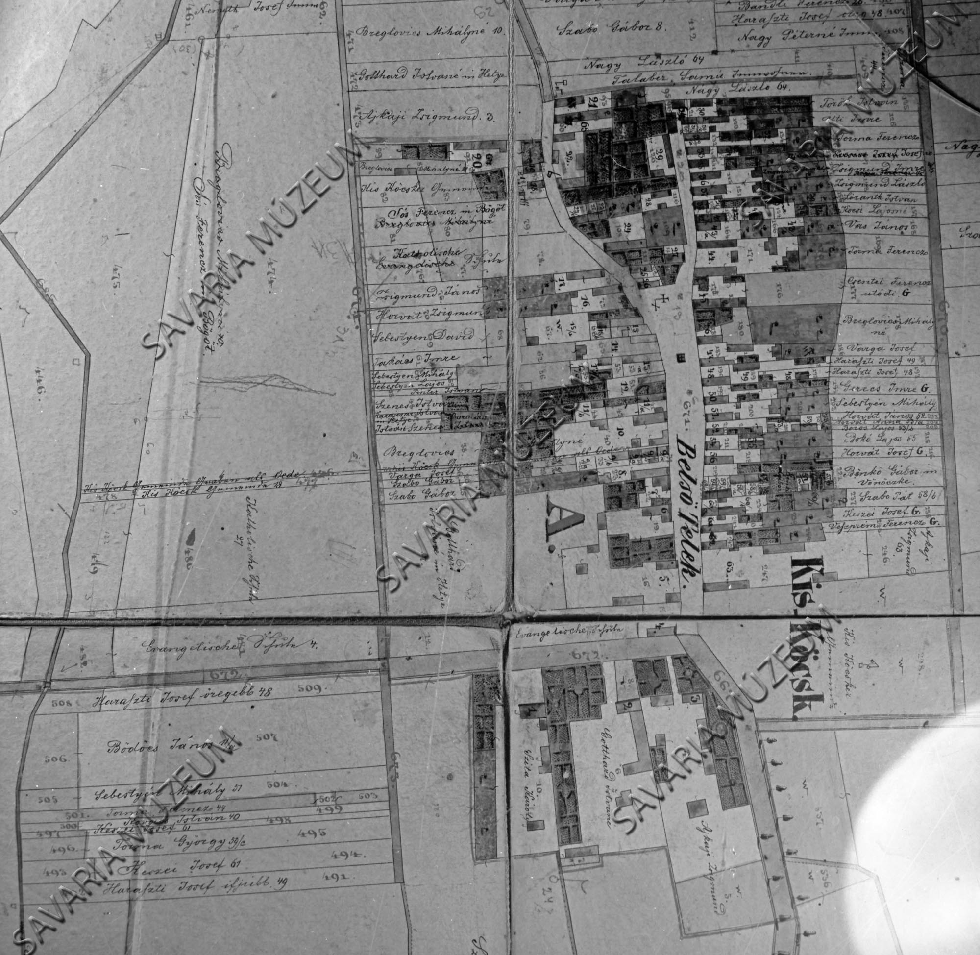 Kisköcsk kataszteri térképe (Savaria Megyei Hatókörű Városi Múzeum, Szombathely CC BY-NC-SA)