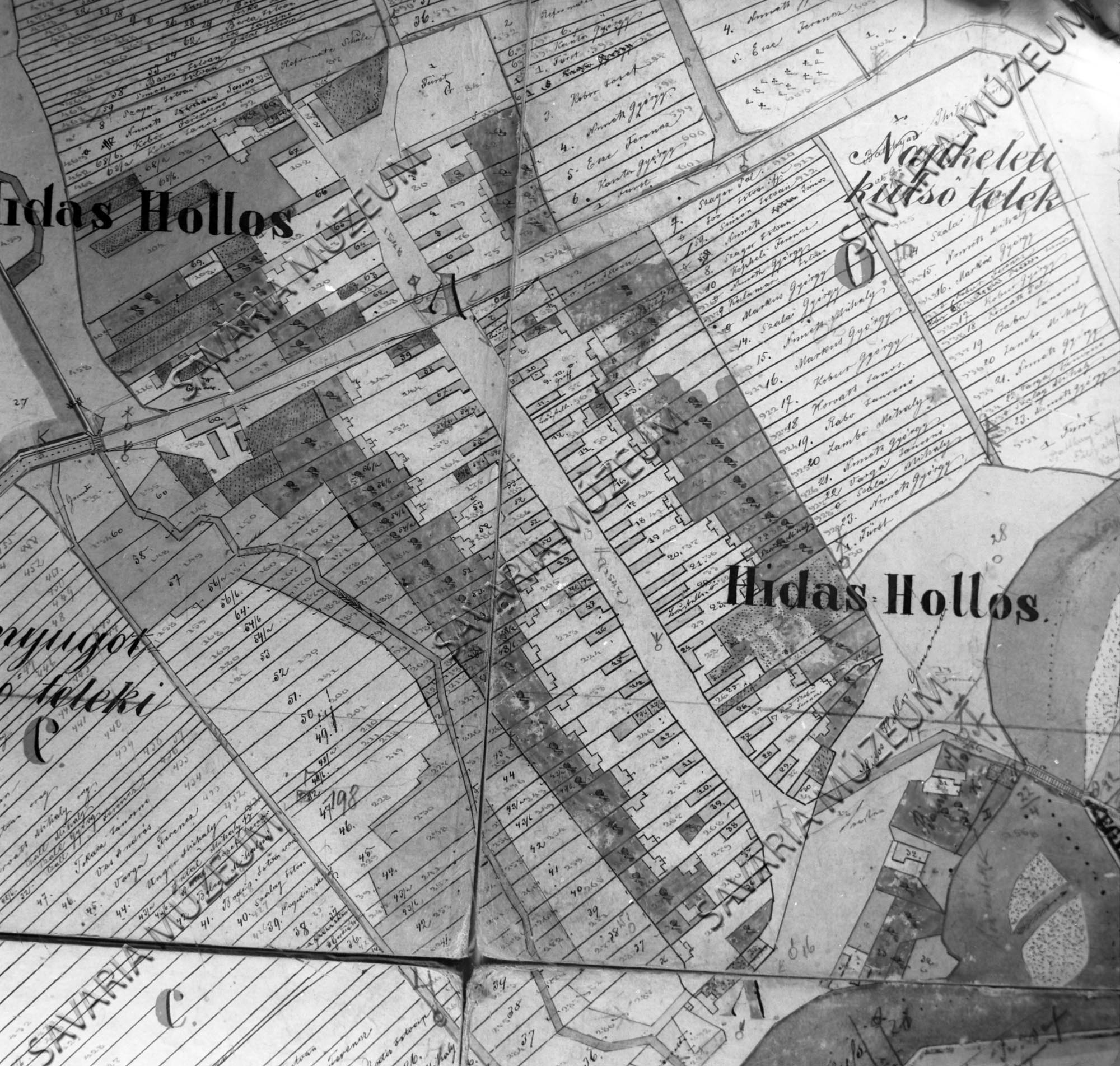 Hidashollós kataszteri térképe (Savaria Megyei Hatókörű Városi Múzeum, Szombathely CC BY-NC-SA)