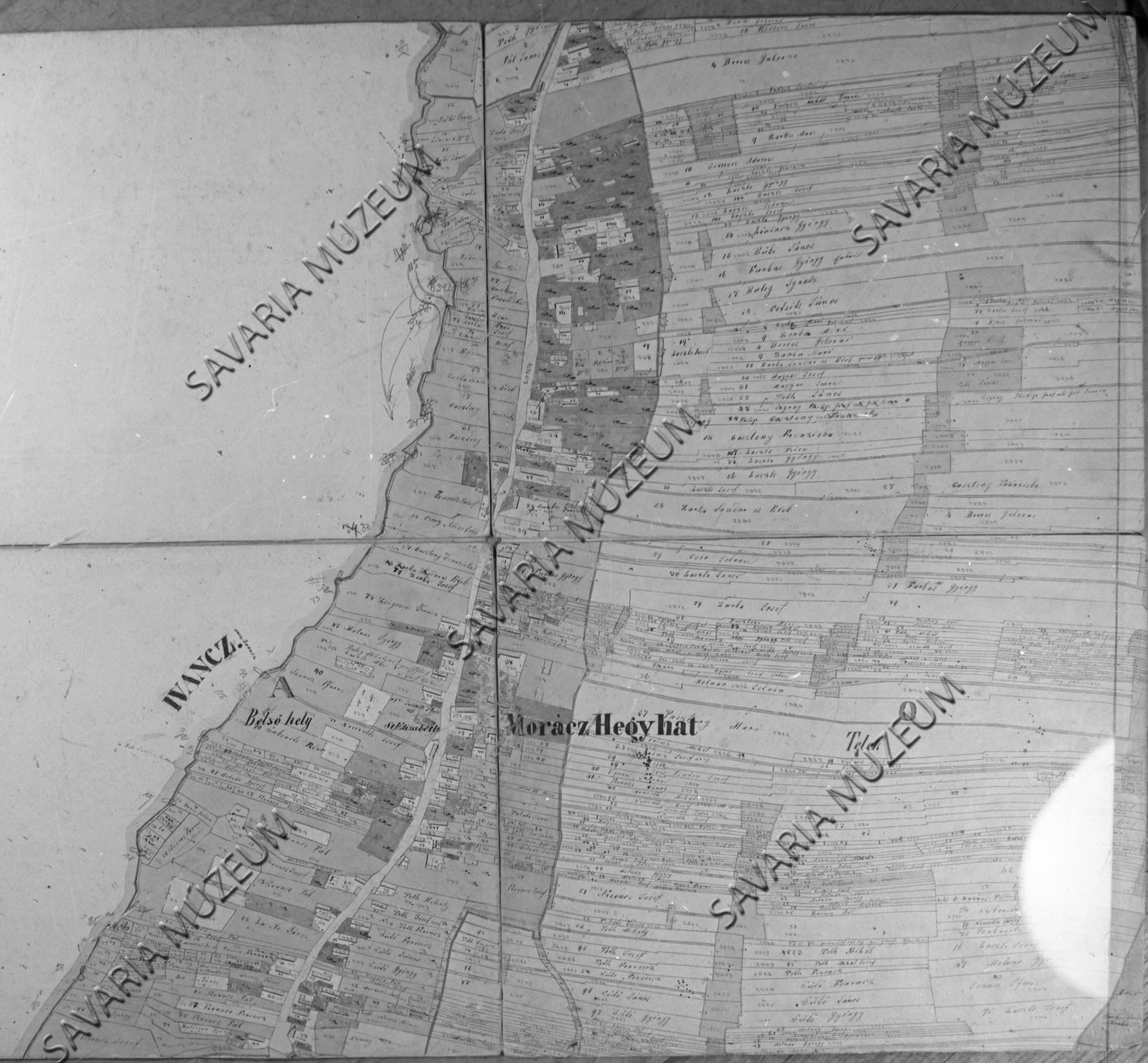 Hegyhátmarác kataszteri térképe (Savaria Megyei Hatókörű Városi Múzeum, Szombathely CC BY-NC-SA)