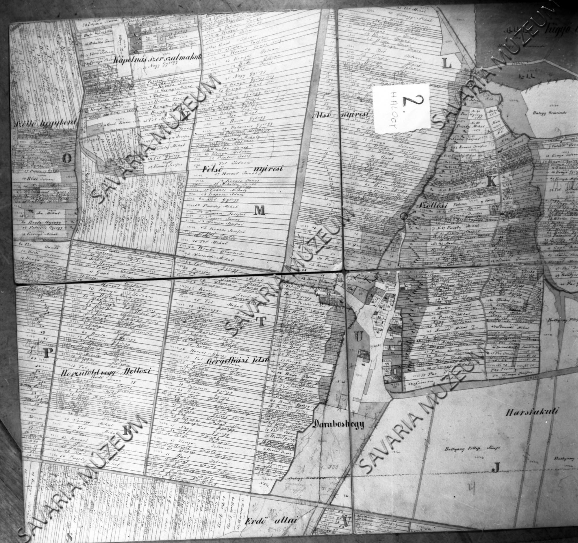 Daraboshegy kataszteri térképe (Savaria Megyei Hatókörű Városi Múzeum, Szombathely CC BY-NC-SA)