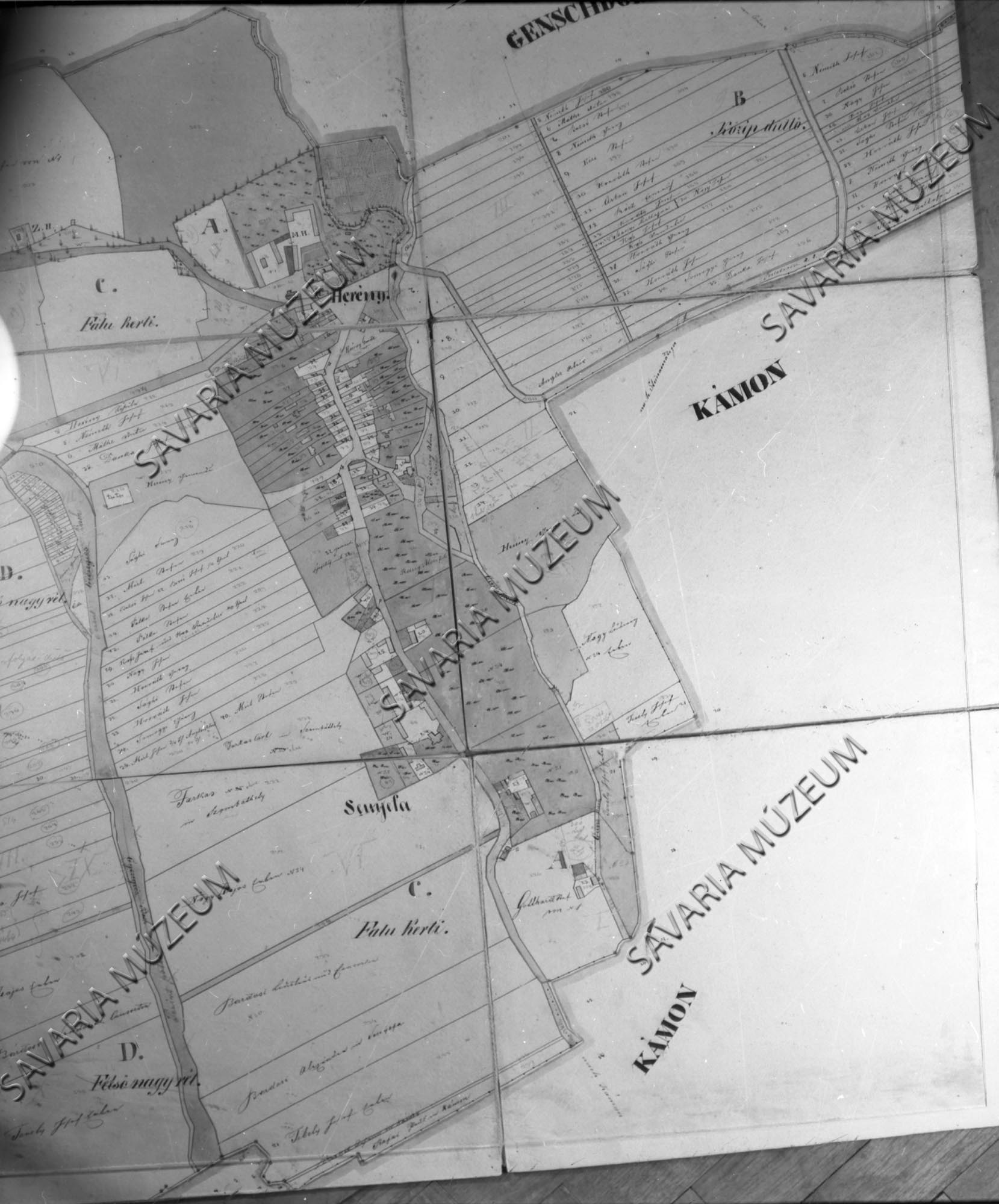 Herény kataszteri térképe (Savaria Megyei Hatókörű Városi Múzeum, Szombathely CC BY-NC-SA)