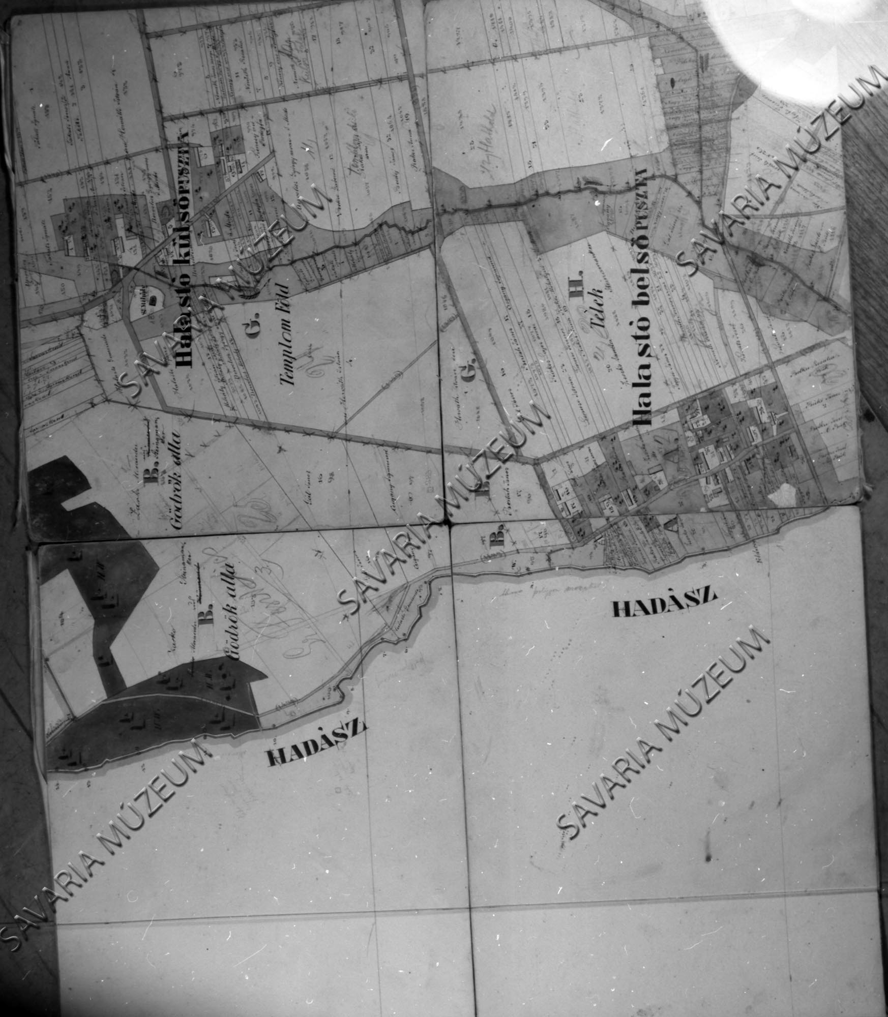 Halastó kataszteri térképe (Savaria Megyei Hatókörű Városi Múzeum, Szombathely CC BY-NC-SA)