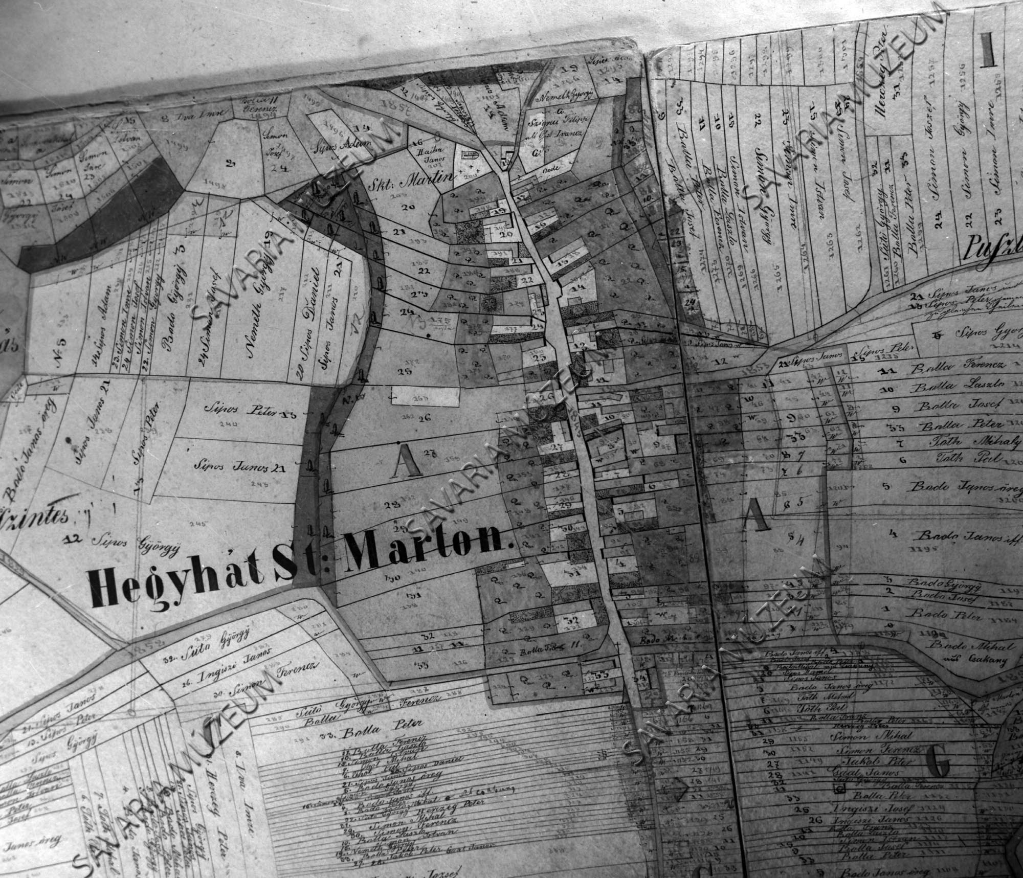 Hegyhátszentmárton kataszteri térképe (Savaria Megyei Hatókörű Városi Múzeum, Szombathely CC BY-NC-SA)