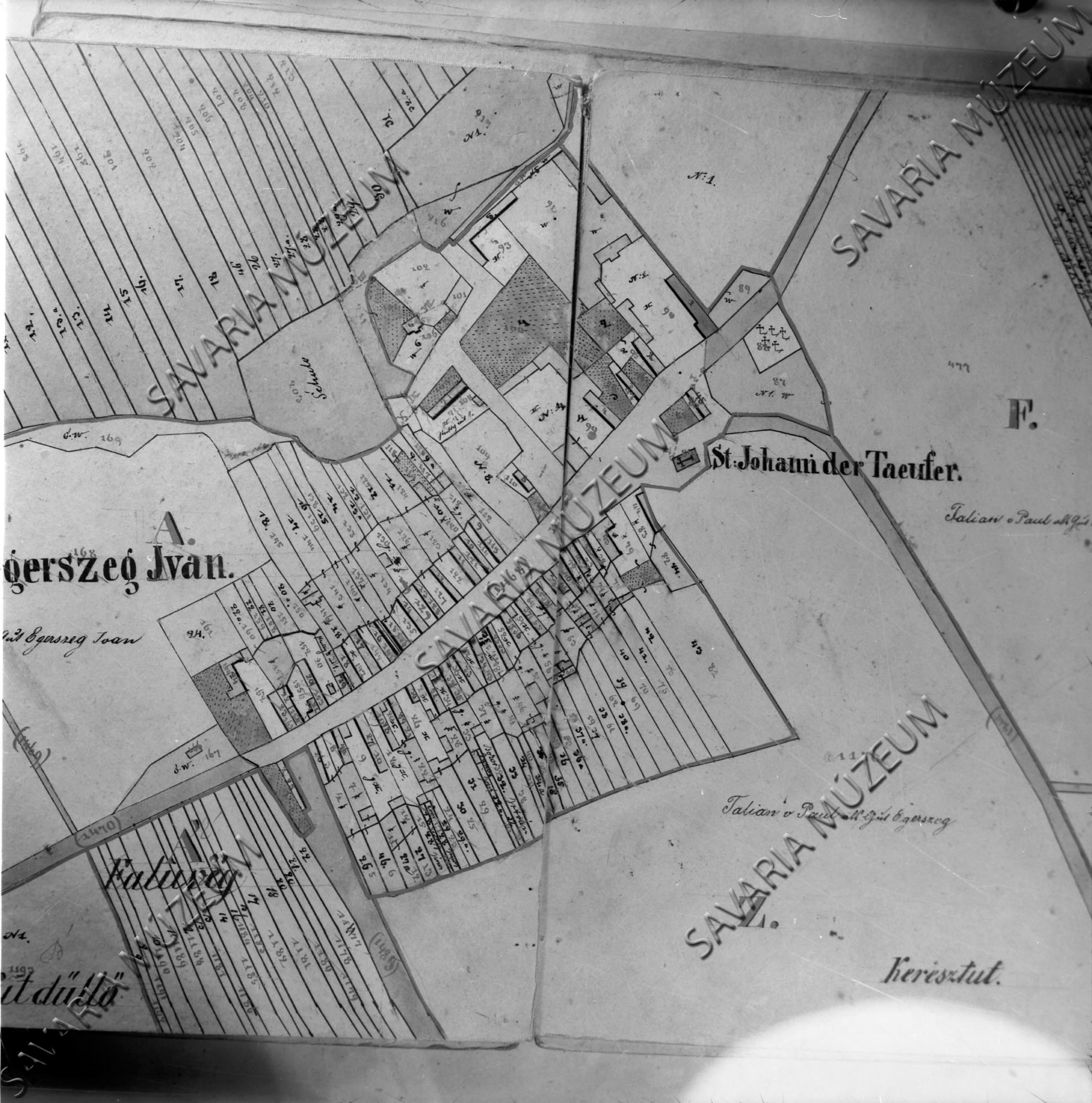 Ivánegerszeg kataszteri térképe 1857. (Savaria Megyei Hatókörű Városi Múzeum, Szombathely CC BY-NC-SA)