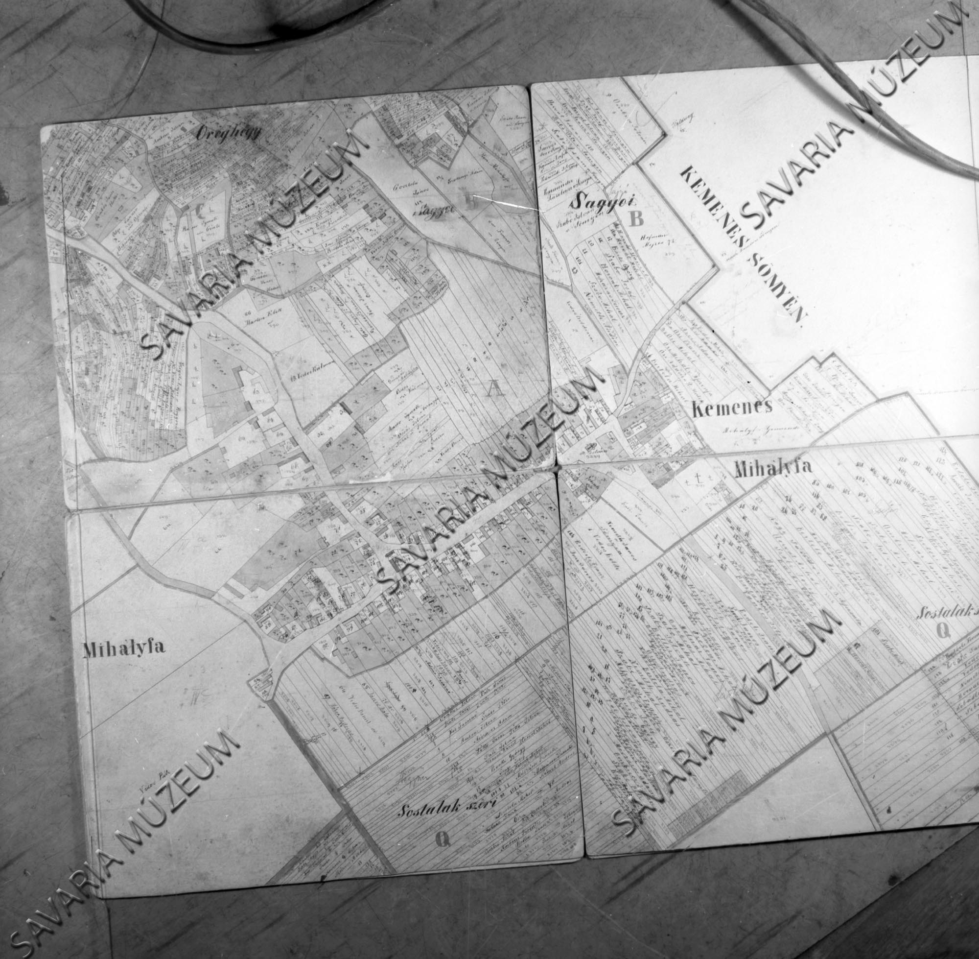 Kemenesmihályfa kataszteri térképe 1857. (Savaria Megyei Hatókörű Városi Múzeum, Szombathely CC BY-NC-SA)