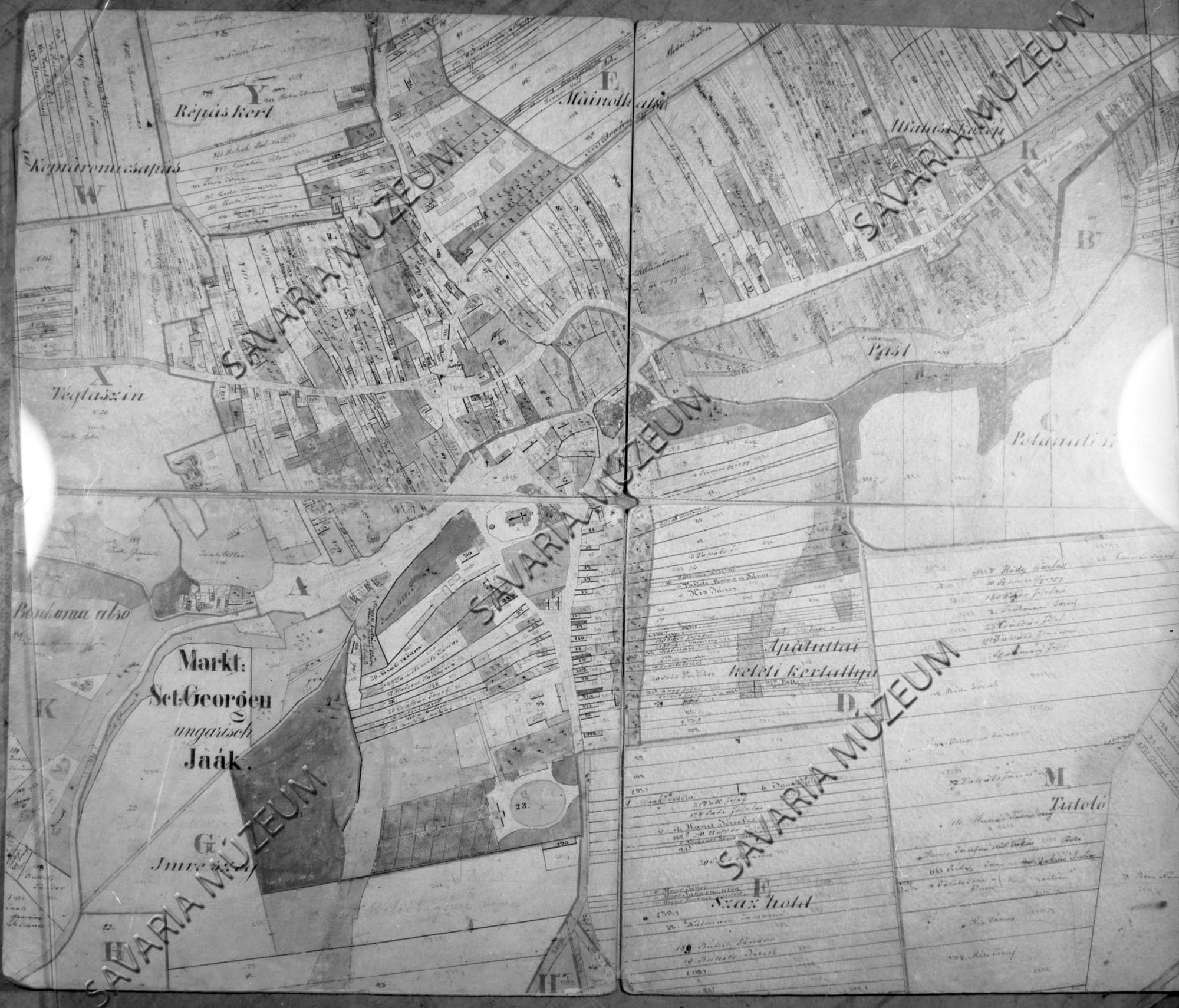 Ják kataszteri térképe 1857. (Savaria Megyei Hatókörű Városi Múzeum, Szombathely CC BY-NC-SA)