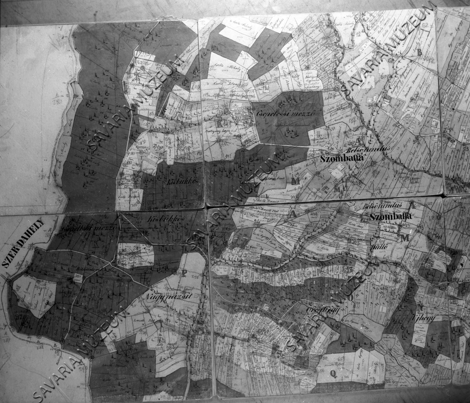 Szombatfa kataszteri térképe (Savaria Megyei Hatókörű Városi Múzeum, Szombathely CC BY-NC-SA)