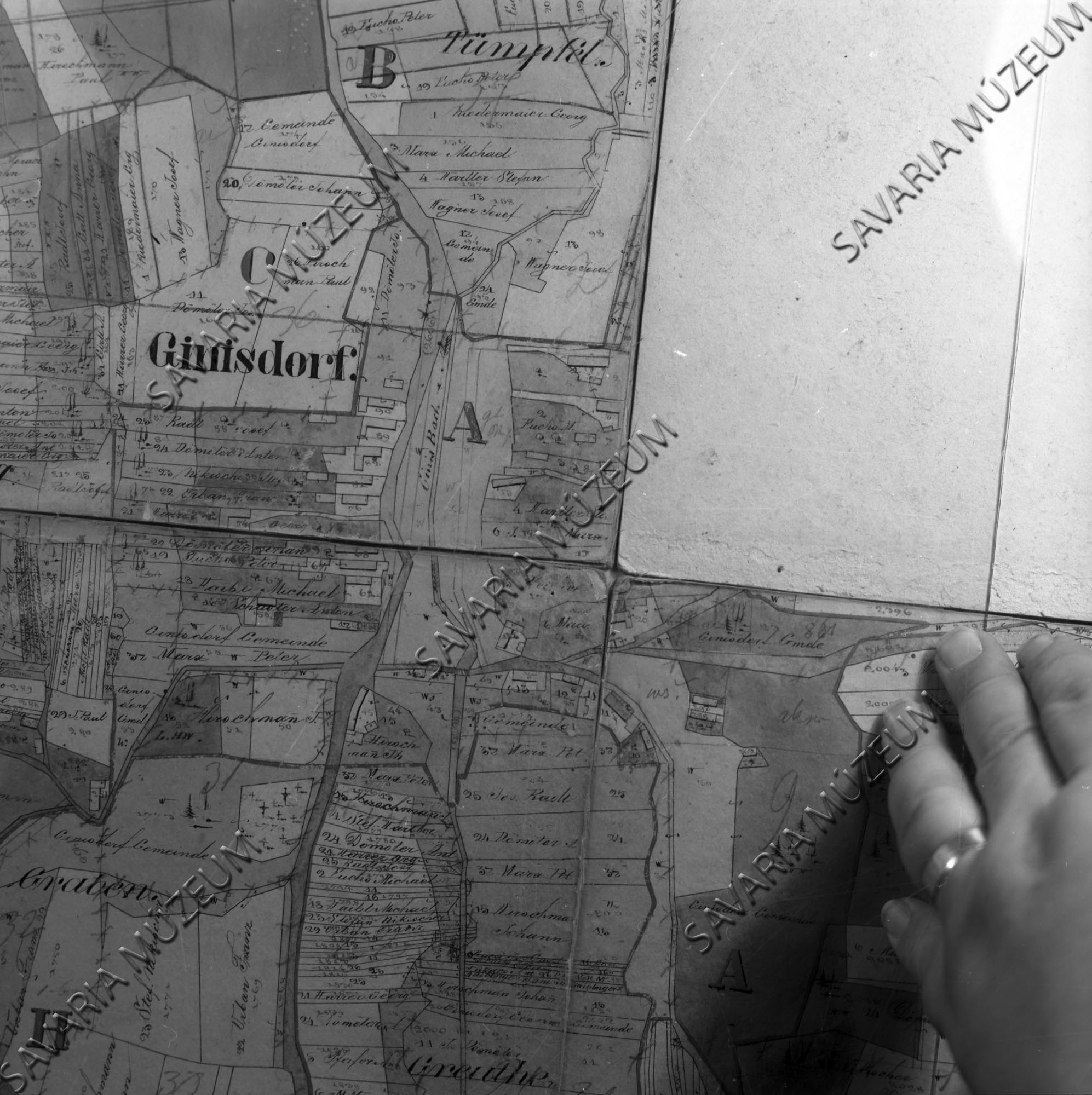 Nemesmedves kataszteri térképe 1858. (Savaria Megyei Hatókörű Városi Múzeum, Szombathely CC BY-NC-SA)