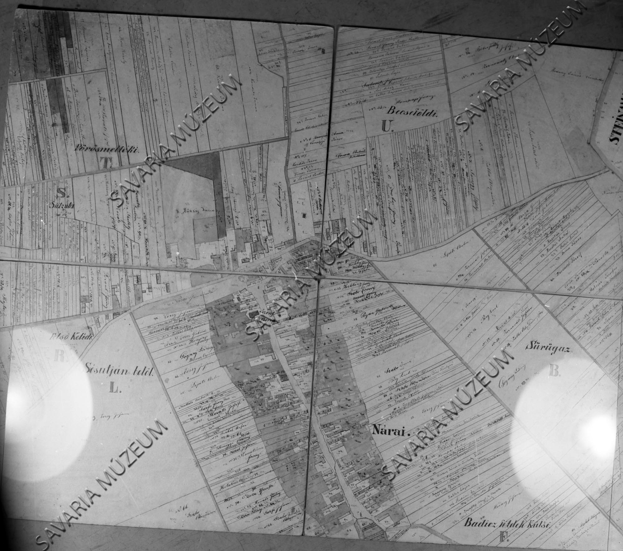 Nárai kataszteri térképe 1857. (Savaria Megyei Hatókörű Városi Múzeum, Szombathely CC BY-NC-SA)