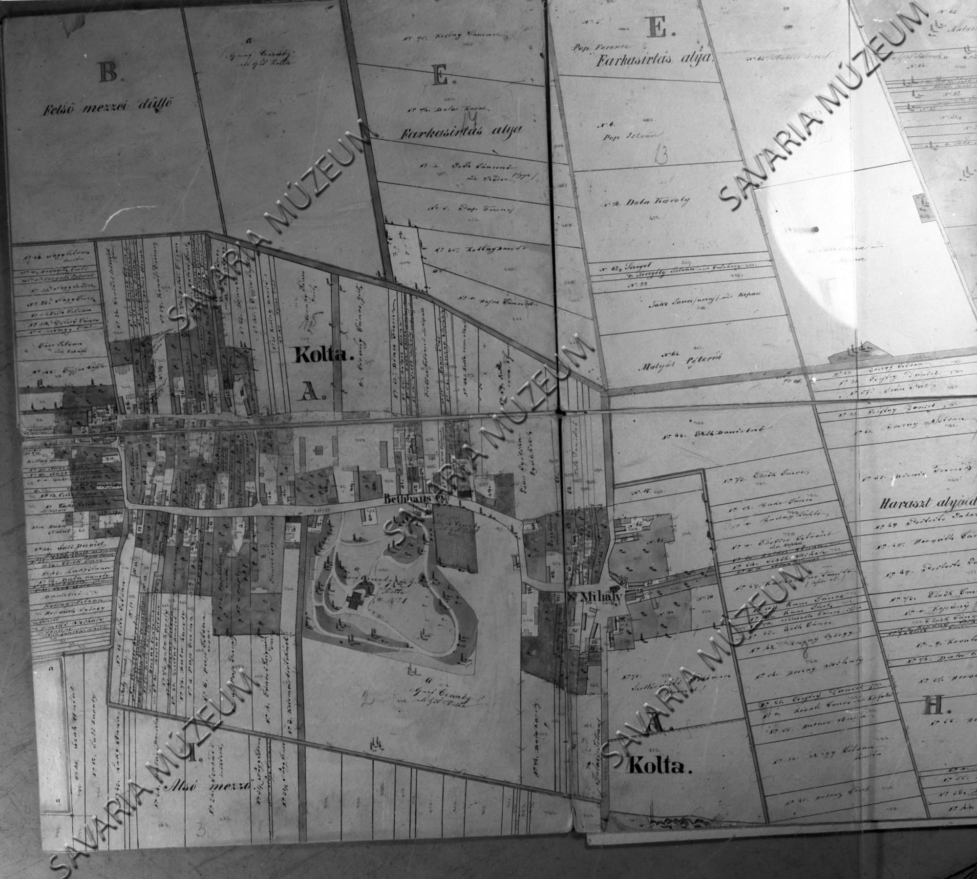 Kolta kataszteri térképe 1857. (Savaria Megyei Hatókörű Városi Múzeum, Szombathely CC BY-NC-SA)