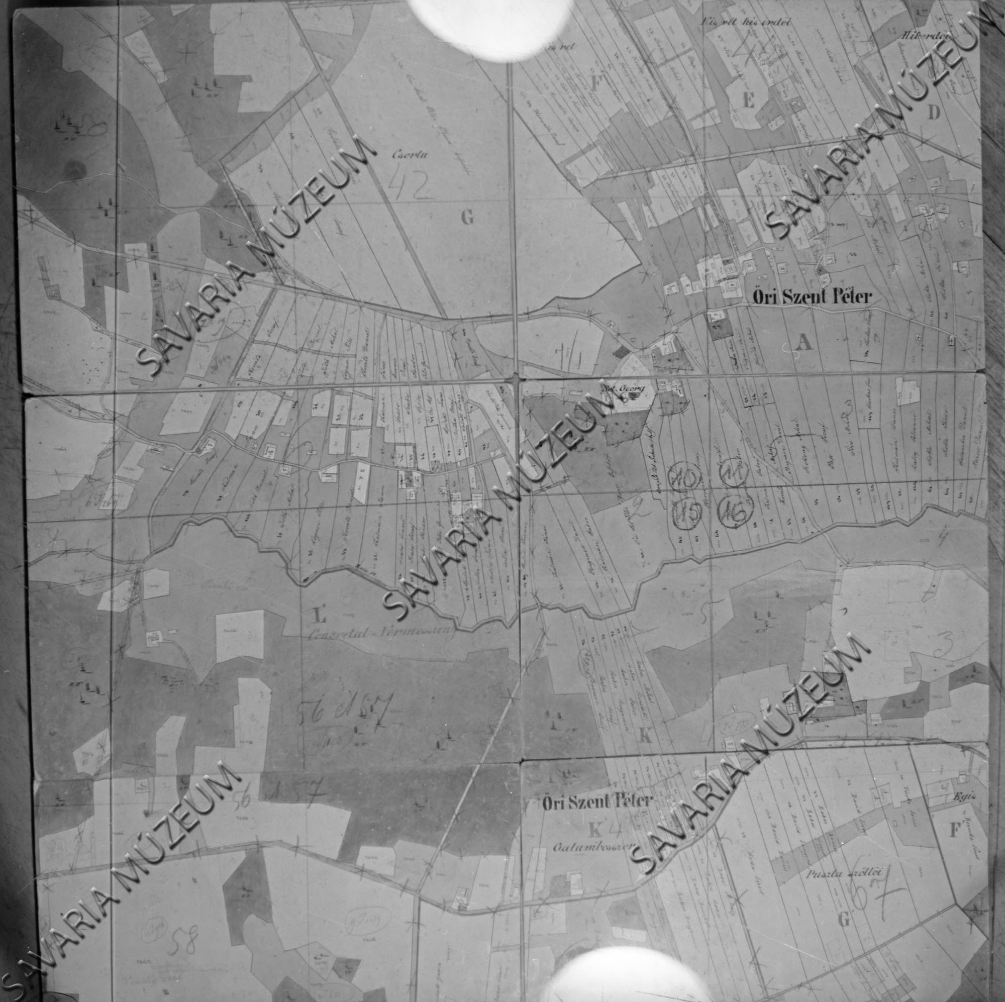 Őriszentpéter kataszteri térképe (Savaria Megyei Hatókörű Városi Múzeum, Szombathely CC BY-NC-SA)