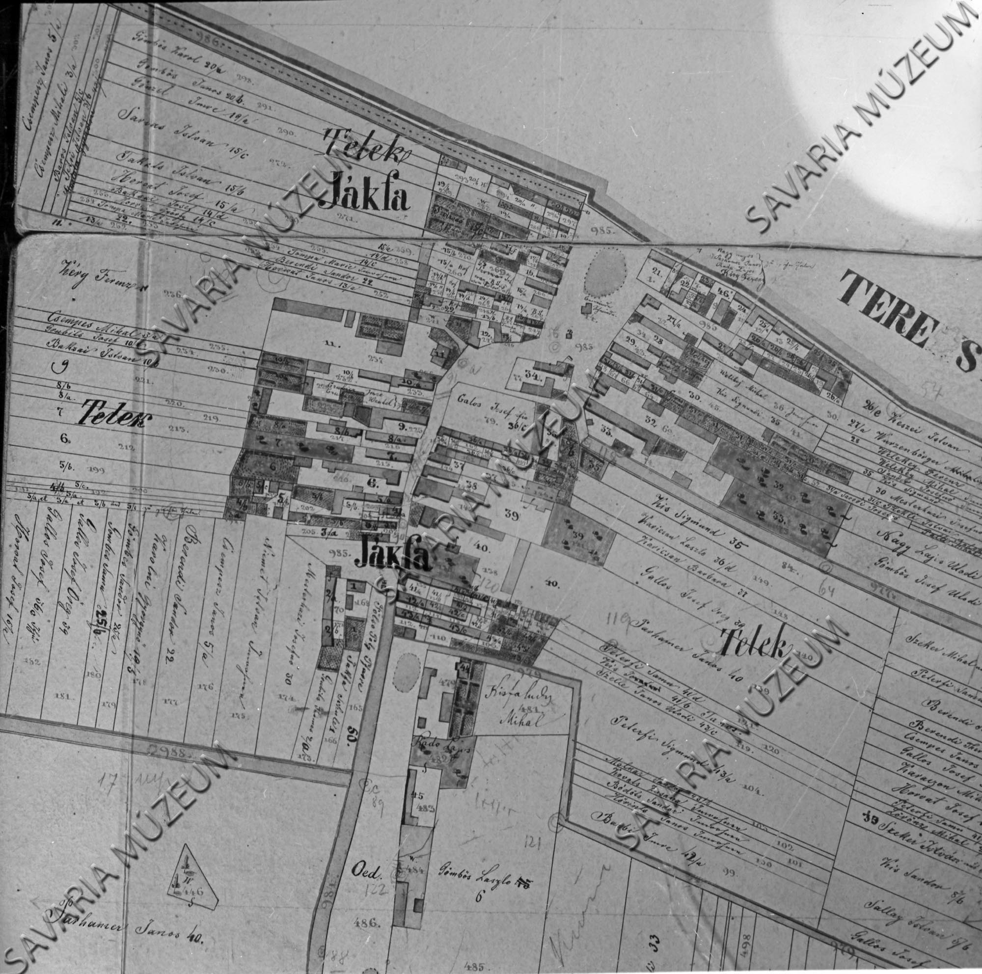 Jákfa kataszteri térképe (Savaria Megyei Hatókörű Városi Múzeum, Szombathely CC BY-NC-SA)