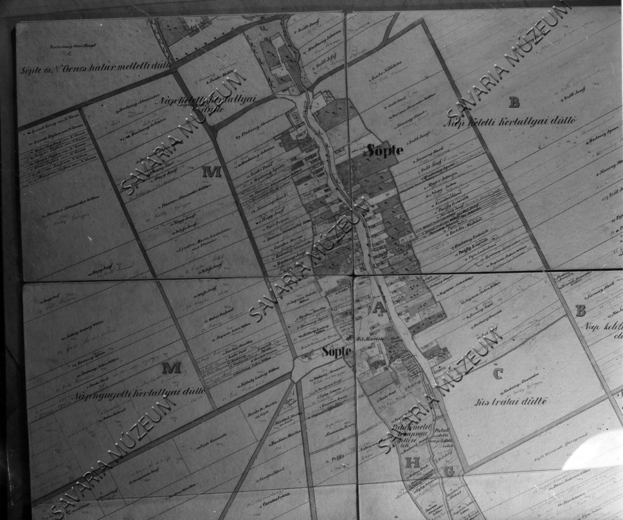 Söpte kataszteri térképe (Savaria Megyei Hatókörű Városi Múzeum, Szombathely CC BY-NC-SA)