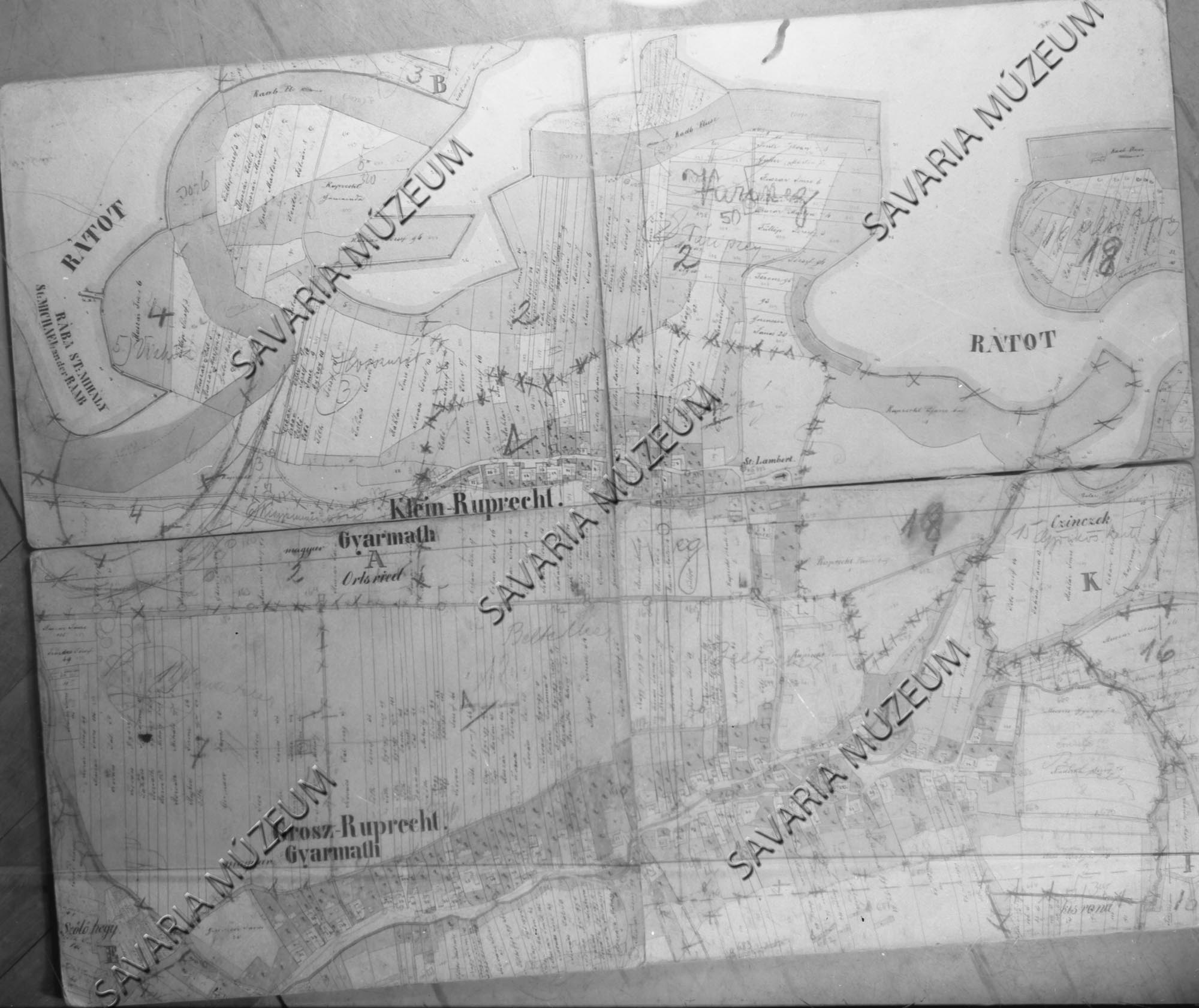 Rábagyarmat (Kis R.gyarmat) kataszteri térképe (Savaria Megyei Hatókörű Városi Múzeum, Szombathely CC BY-NC-SA)