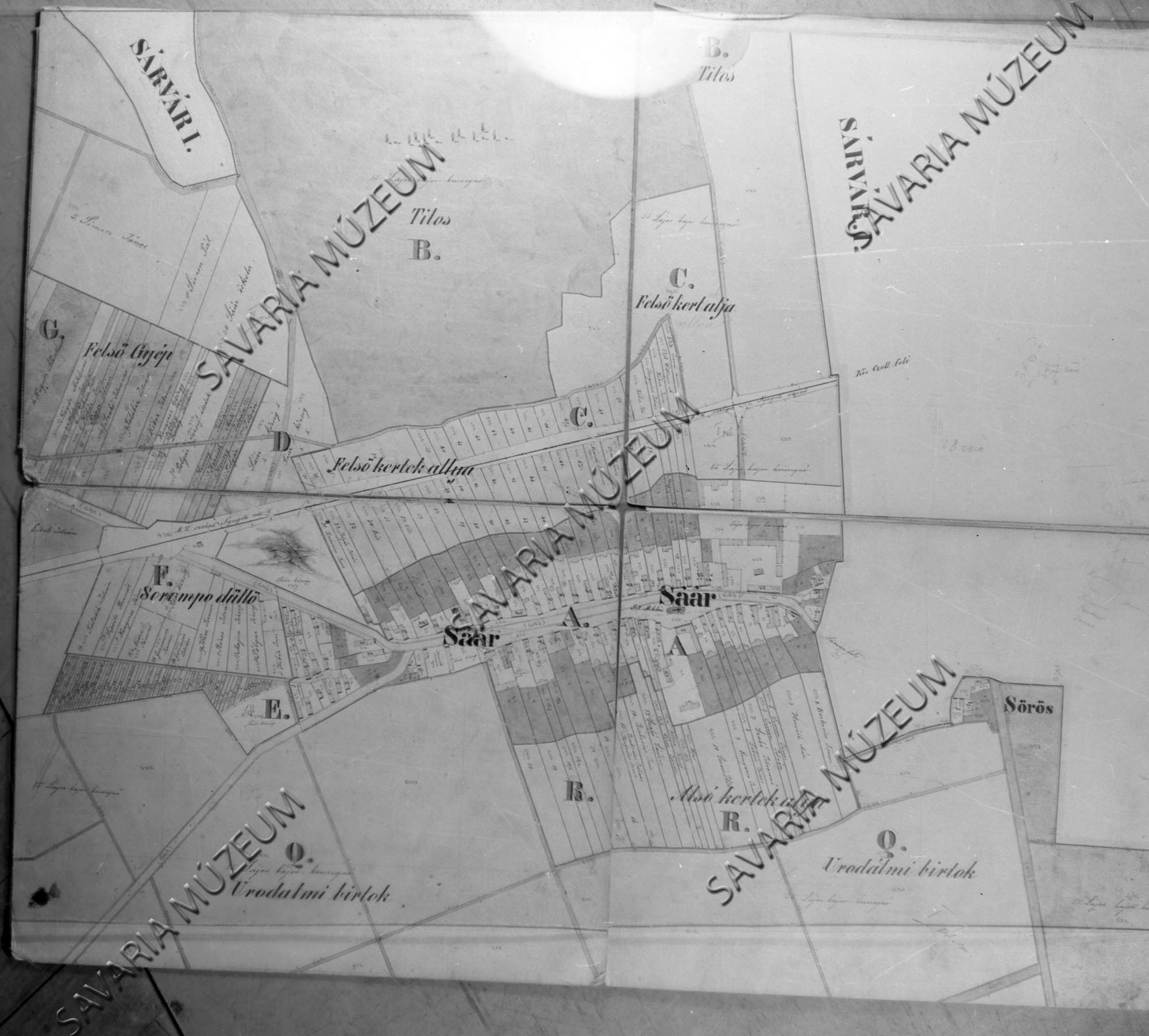 Saár kataszteri (térképe) (Savaria Megyei Hatókörű Városi Múzeum, Szombathely CC BY-NC-SA)