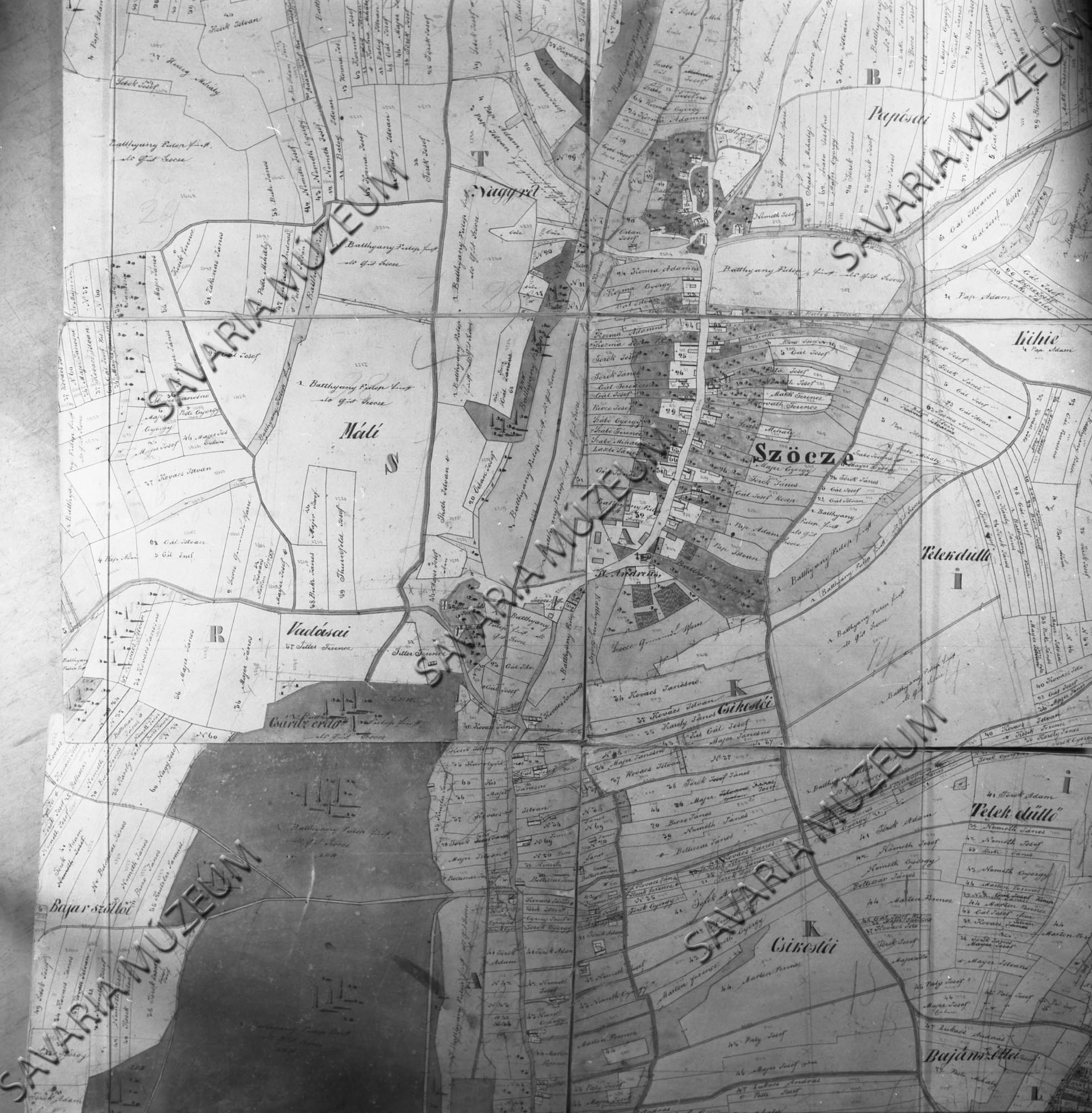 Szőcze kataszteri térképe (Savaria Megyei Hatókörű Városi Múzeum, Szombathely CC BY-NC-SA)