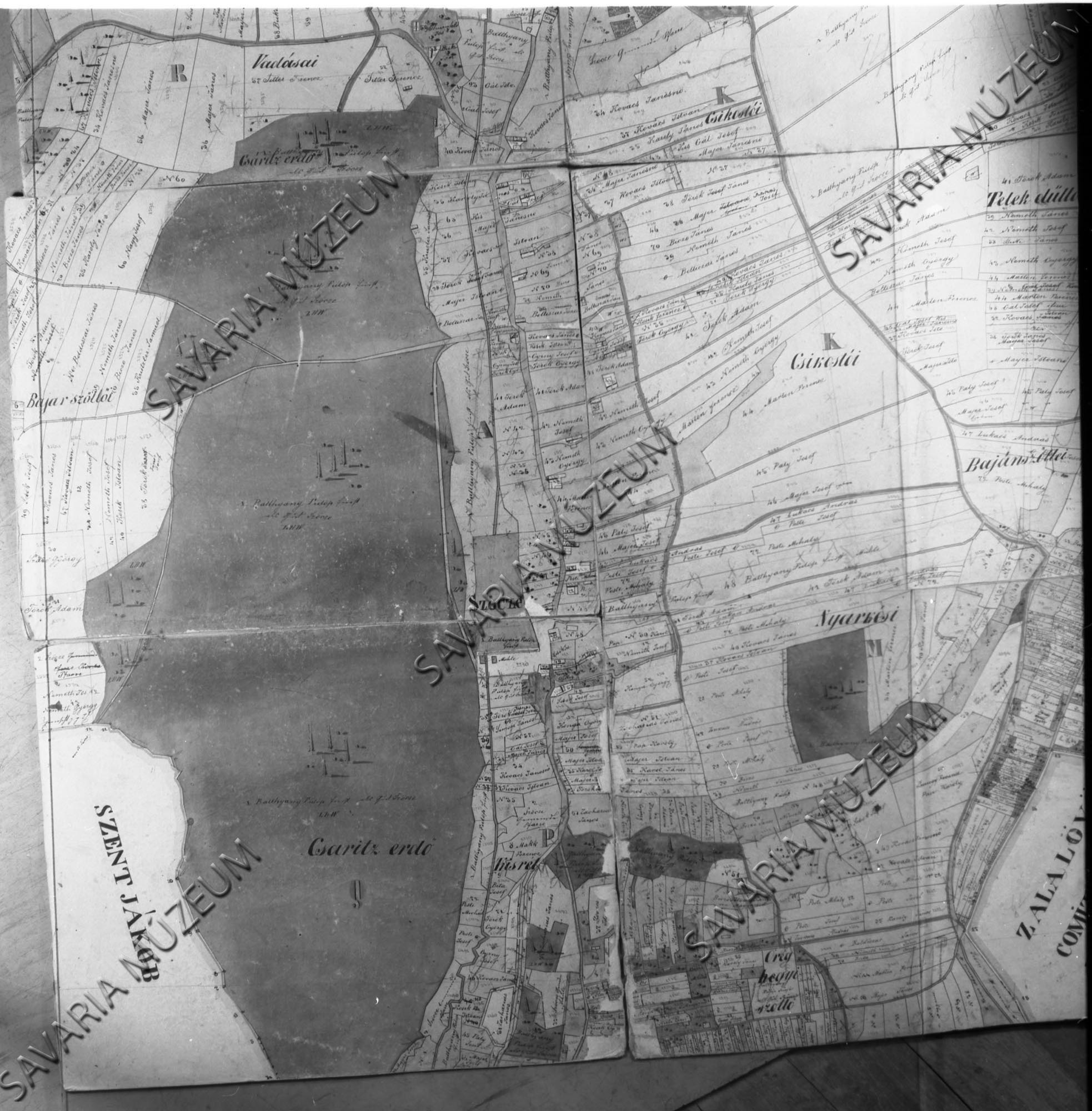 Szőcze kataszteri térképe (Savaria Megyei Hatókörű Városi Múzeum, Szombathely CC BY-NC-SA)