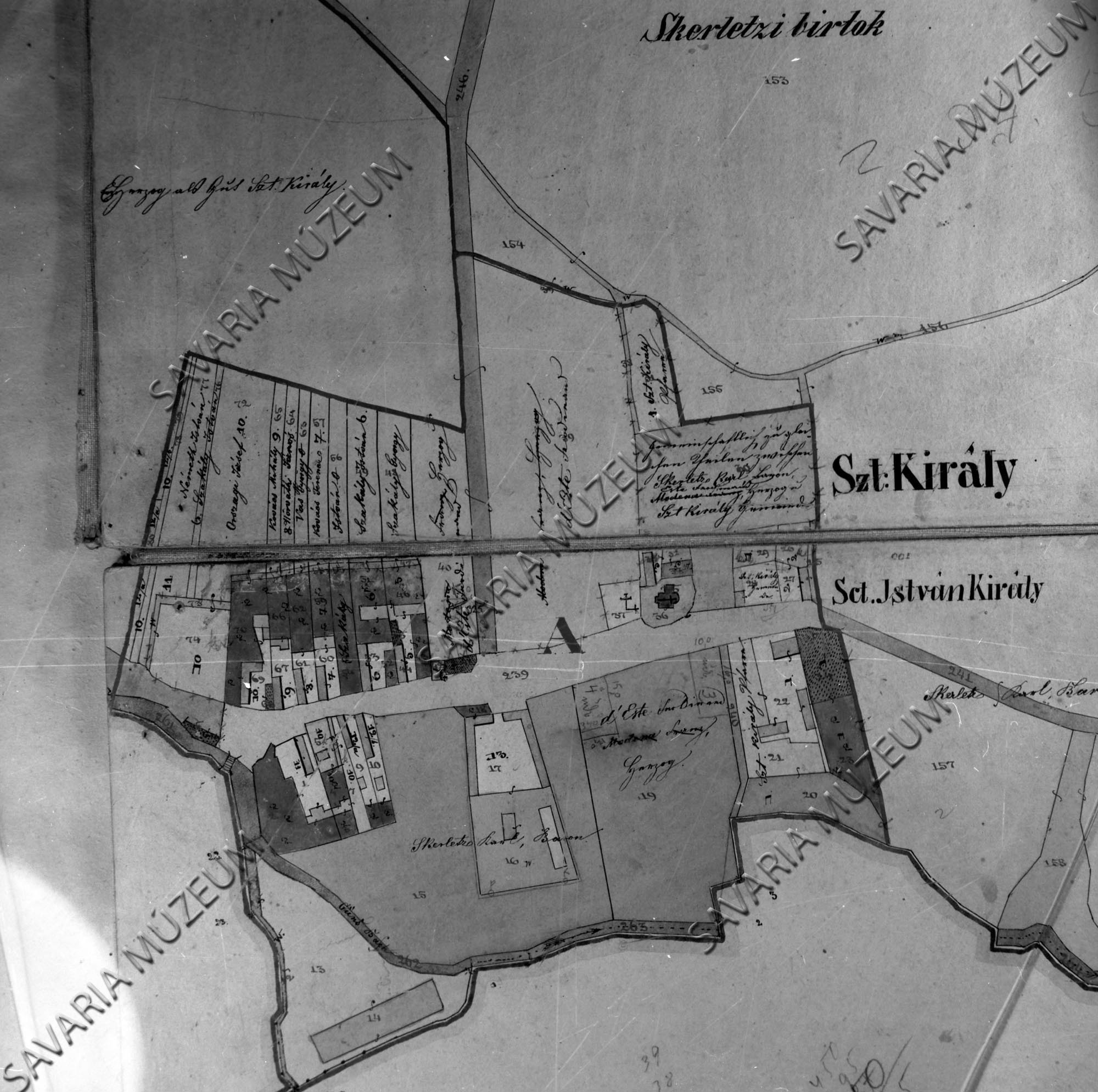 Szt. Király kataszteri térképe (Savaria Megyei Hatókörű Városi Múzeum, Szombathely CC BY-NC-SA)