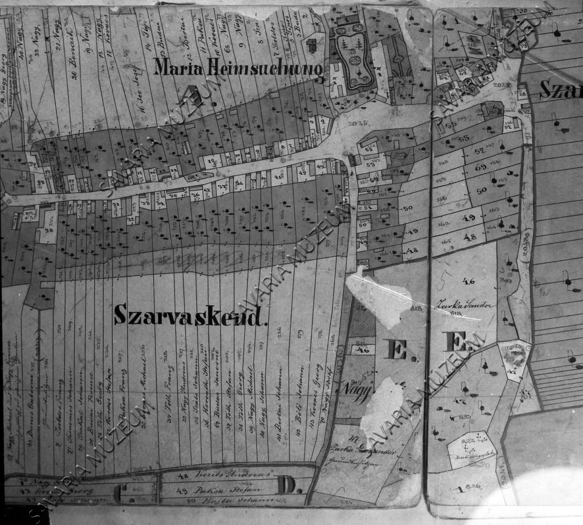 Szarvaskend kataszteri térképe (Savaria Megyei Hatókörű Városi Múzeum, Szombathely CC BY-NC-SA)