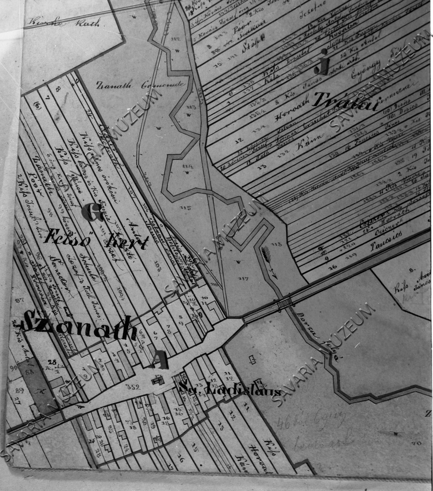 Szanath kataszteri térképe (Savaria Megyei Hatókörű Városi Múzeum, Szombathely CC BY-NC-SA)