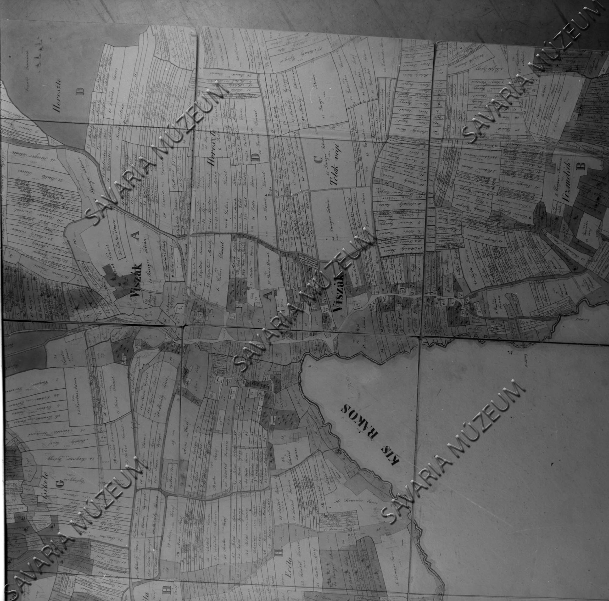 Viszák kataszteri térképe (Savaria Megyei Hatókörű Városi Múzeum, Szombathely CC BY-NC-SA)