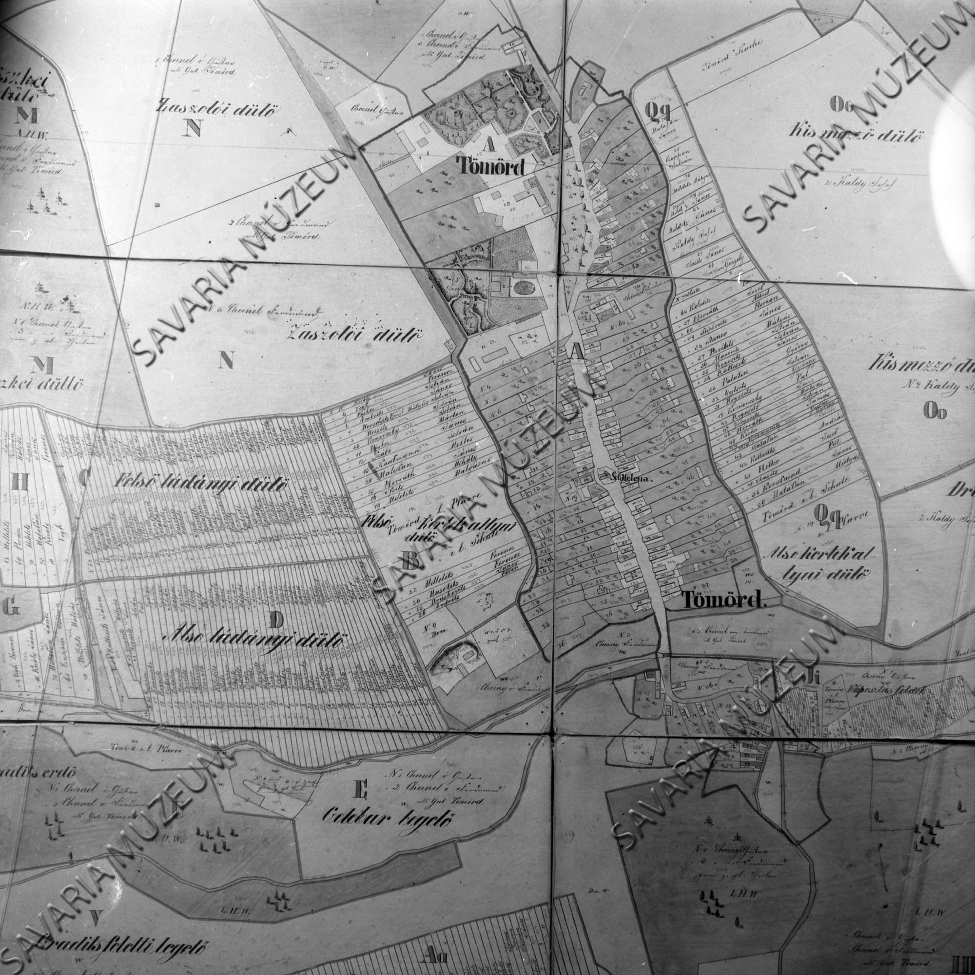Tömörd kataszteri térképe (Savaria Megyei Hatókörű Városi Múzeum, Szombathely CC BY-NC-SA)