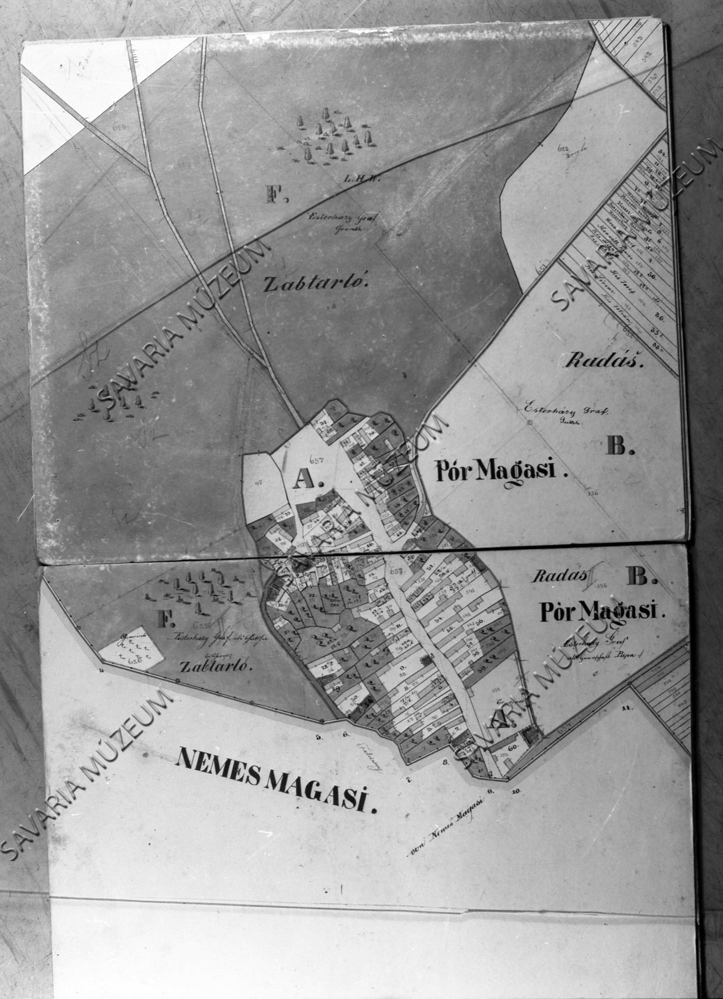 Pórmagasi kataszteri térképe (Savaria Megyei Hatókörű Városi Múzeum, Szombathely CC BY-NC-SA)
