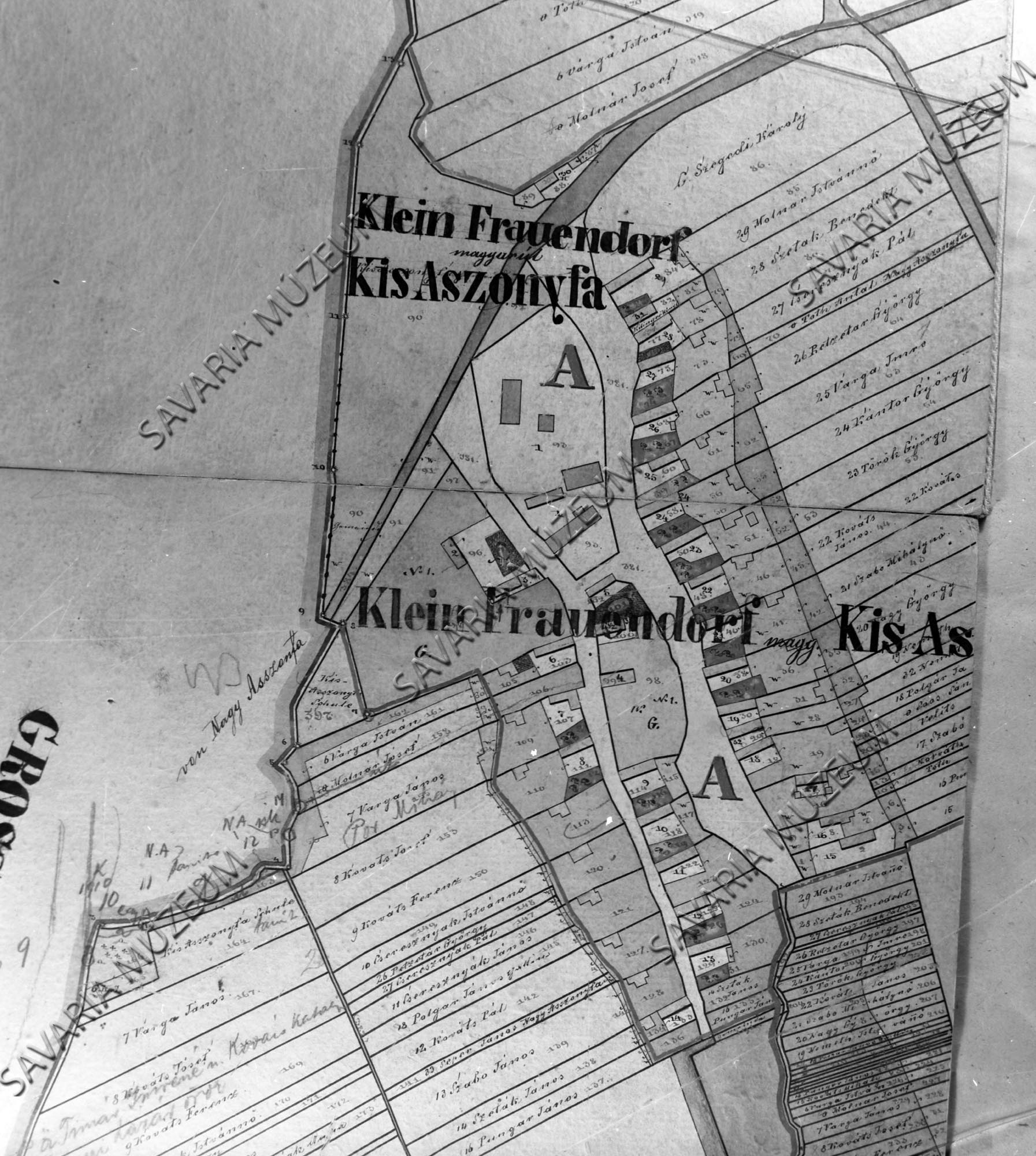 Kisasszonyfa kataszteri térképe (Savaria Megyei Hatókörű Városi Múzeum, Szombathely CC BY-NC-SA)