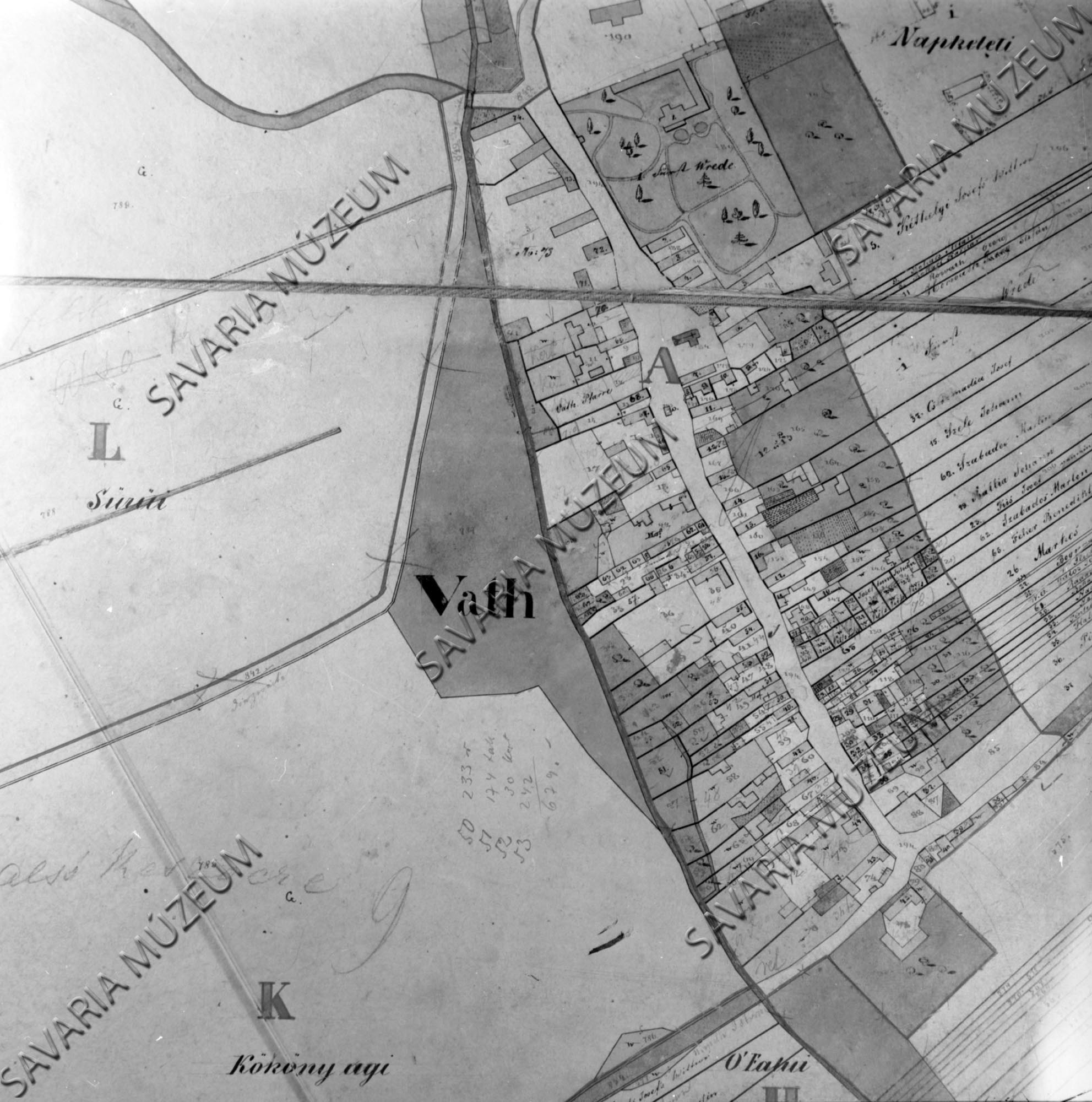 Vath. kataszteri térképe (Savaria Megyei Hatókörű Városi Múzeum, Szombathely CC BY-NC-SA)