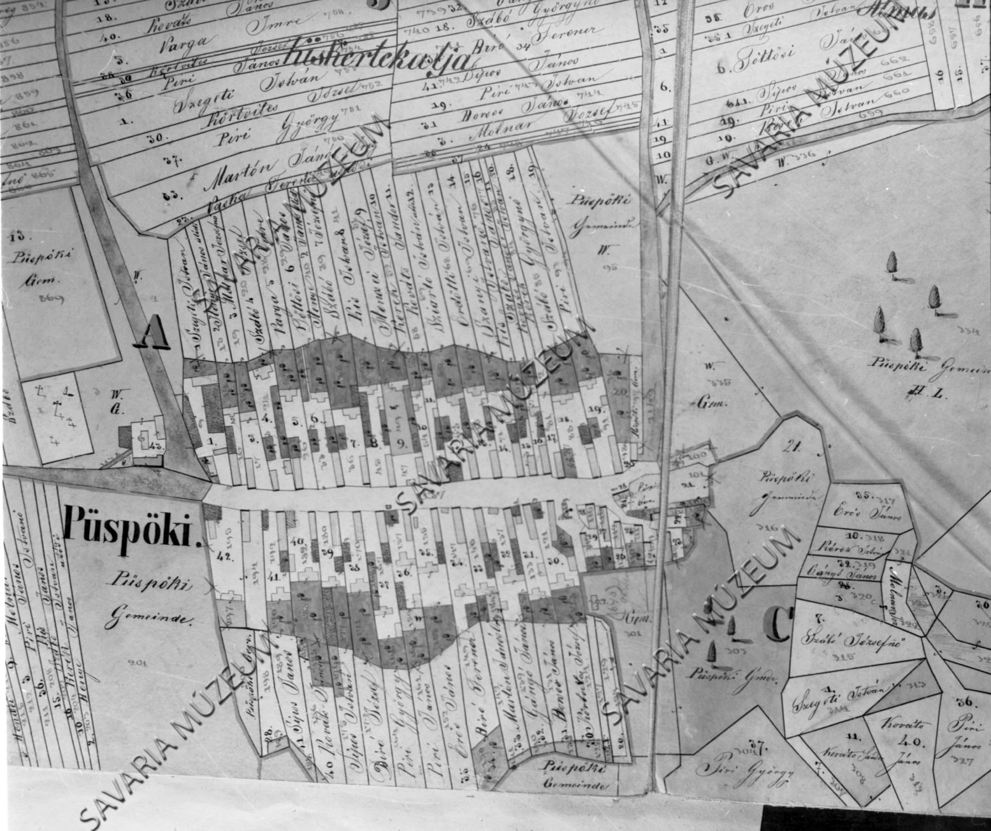 Püspöki kataszteri térképe (Savaria Megyei Hatókörű Városi Múzeum, Szombathely CC BY-NC-SA)