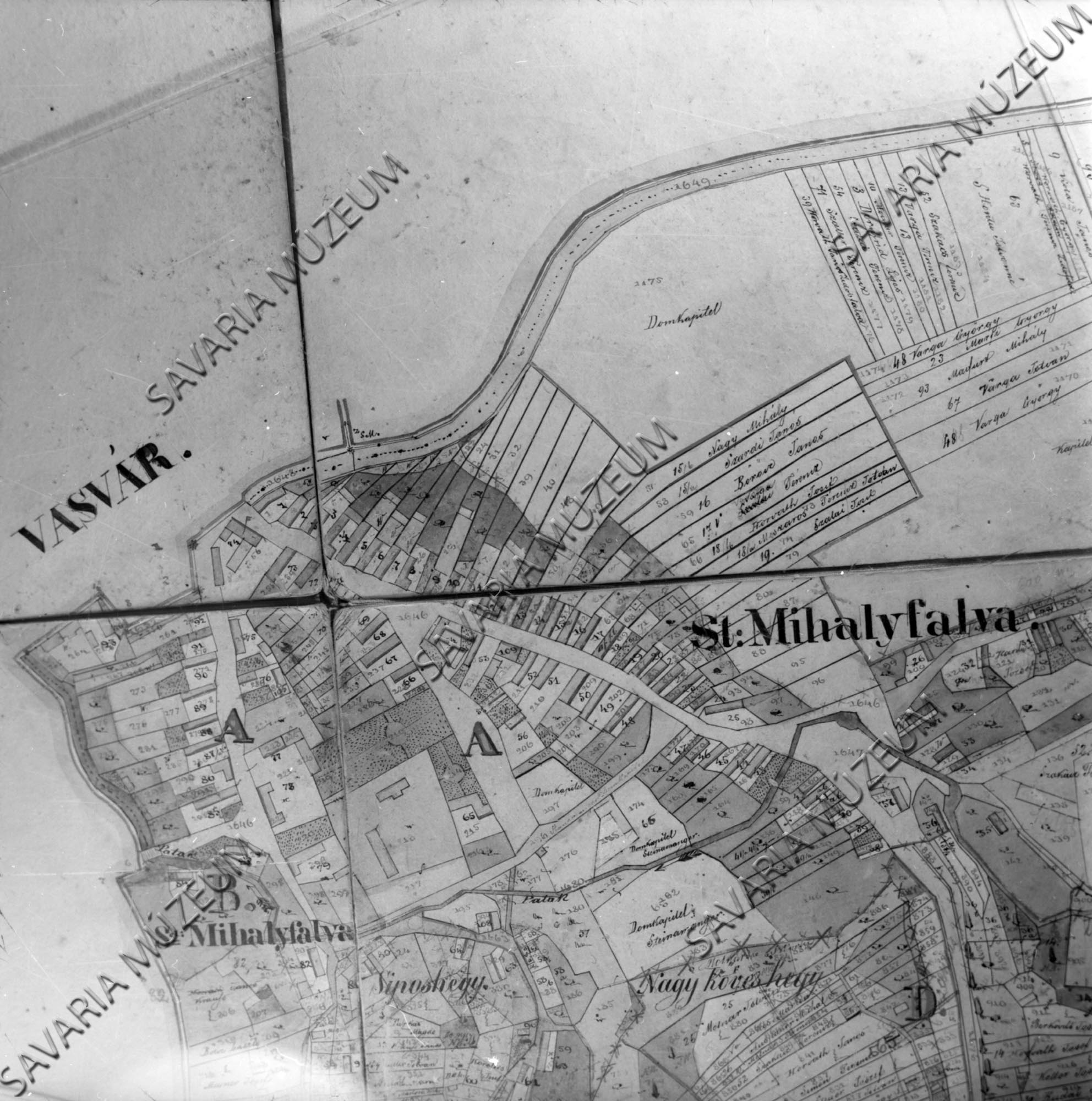 Szt.mihályfalva kataszteri térképe (Savaria Megyei Hatókörű Városi Múzeum, Szombathely CC BY-NC-SA)