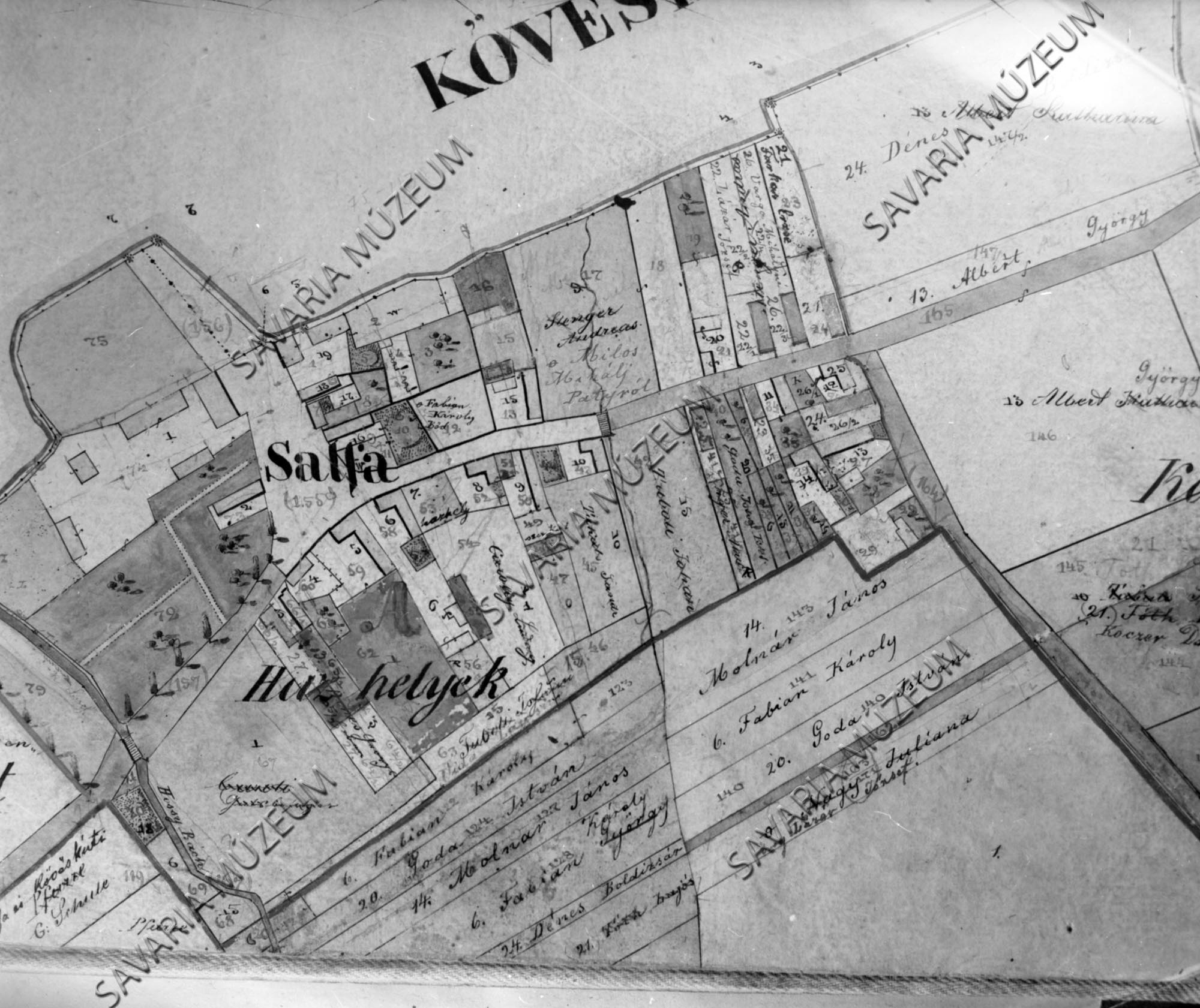 Salfa kataszteri térképe (Savaria Megyei Hatókörű Városi Múzeum, Szombathely CC BY-NC-SA)