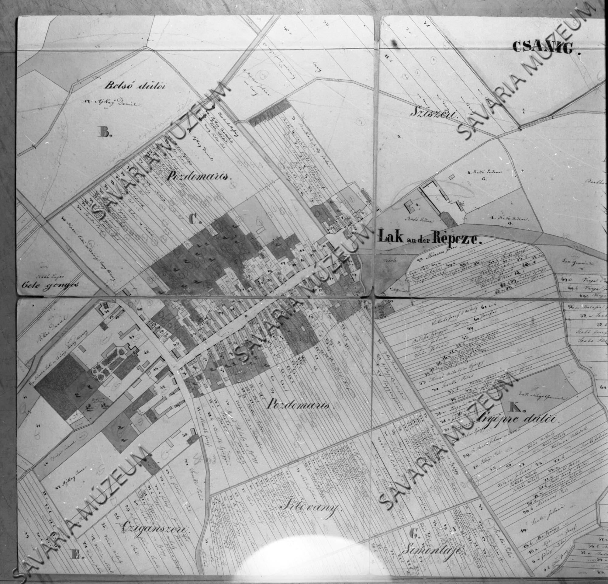 Répcelak kataszteri térképe (Savaria Megyei Hatókörű Városi Múzeum, Szombathely CC BY-NC-SA)