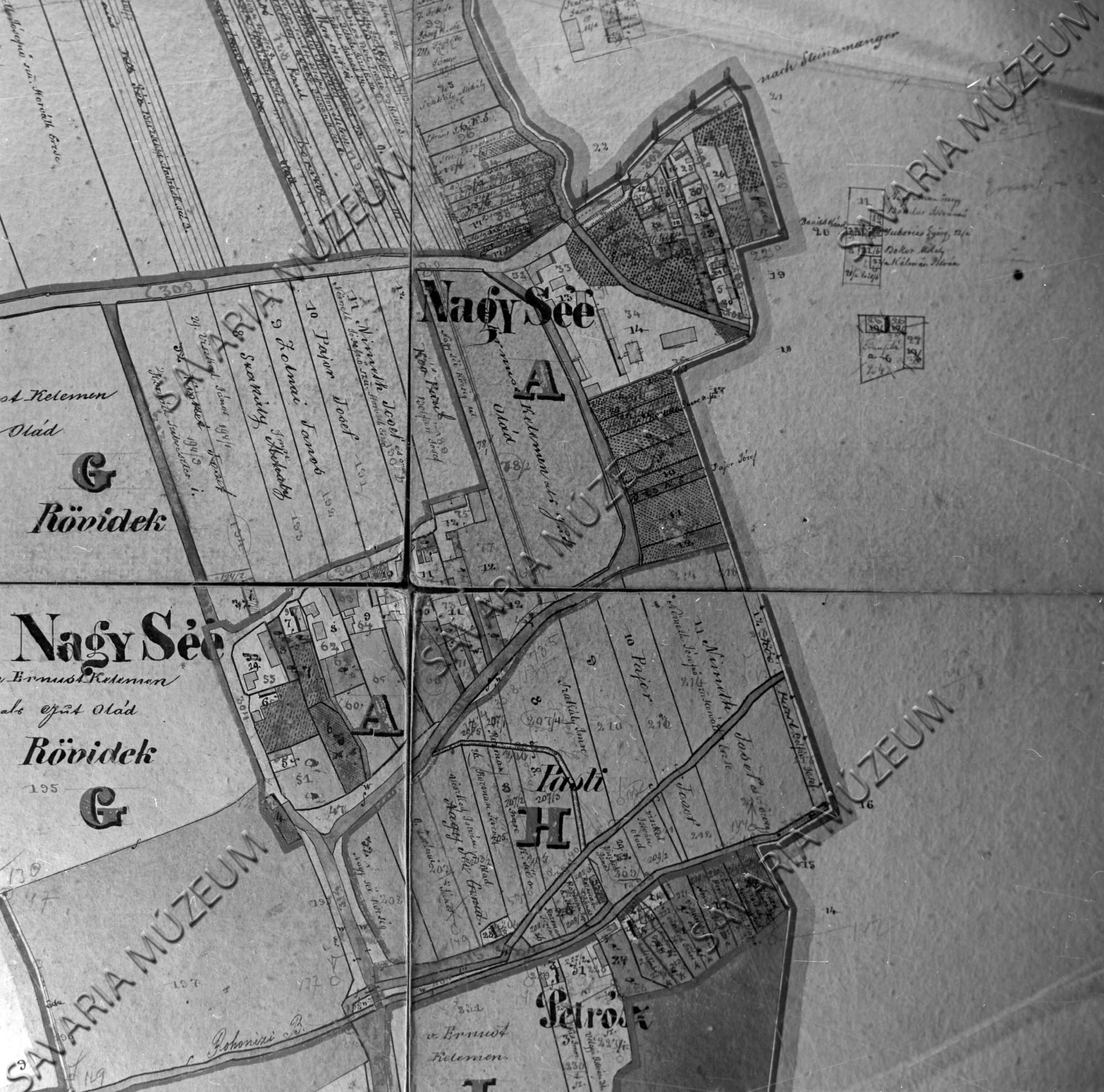 Nagysé kataszteri térképe (Savaria Megyei Hatókörű Városi Múzeum, Szombathely CC BY-NC-SA)