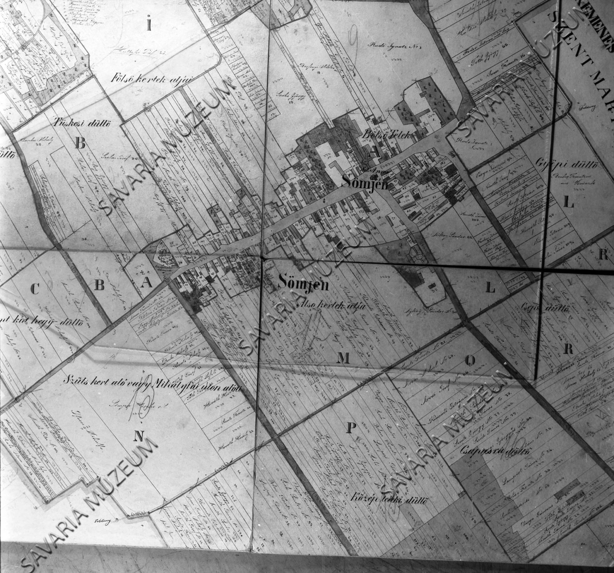 Sömjén kataszteri térképe (Savaria Megyei Hatókörű Városi Múzeum, Szombathely CC BY-NC-SA)
