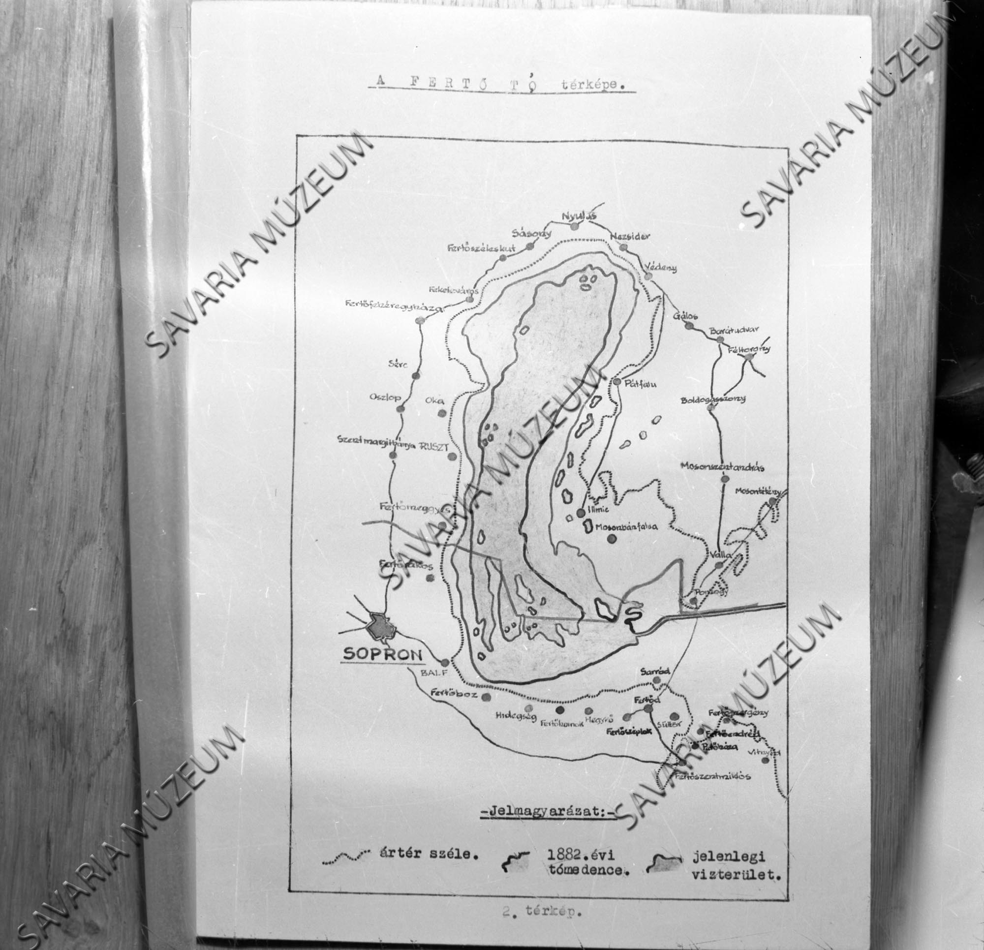 A Fertő tó térképe (Savaria Megyei Hatókörű Városi Múzeum, Szombathely CC BY-NC-SA)