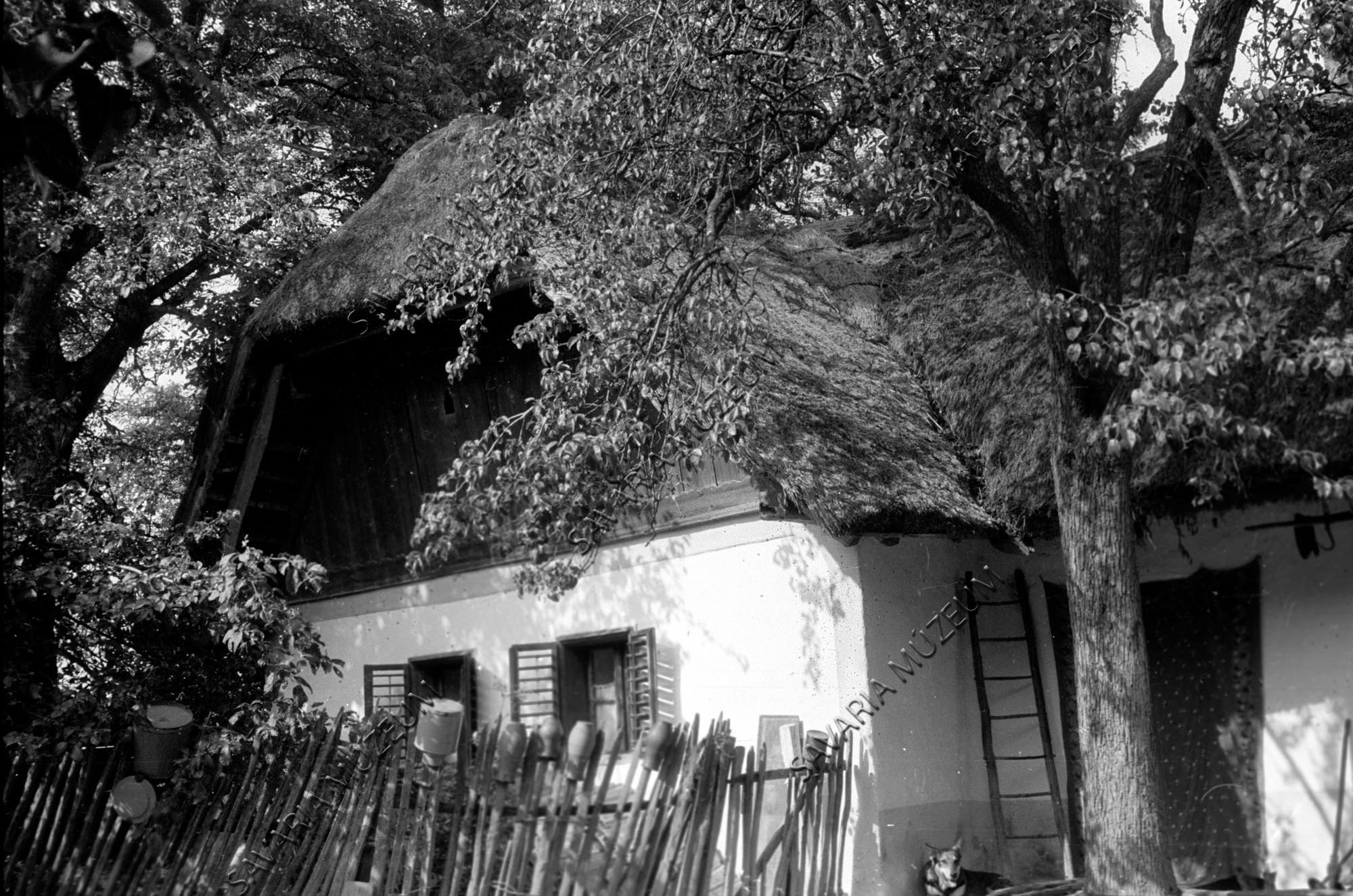 Házhomlokzat és kerítés tejesfazekakkal (Savaria Megyei Hatókörű Városi Múzeum, Szombathely CC BY-NC-SA)