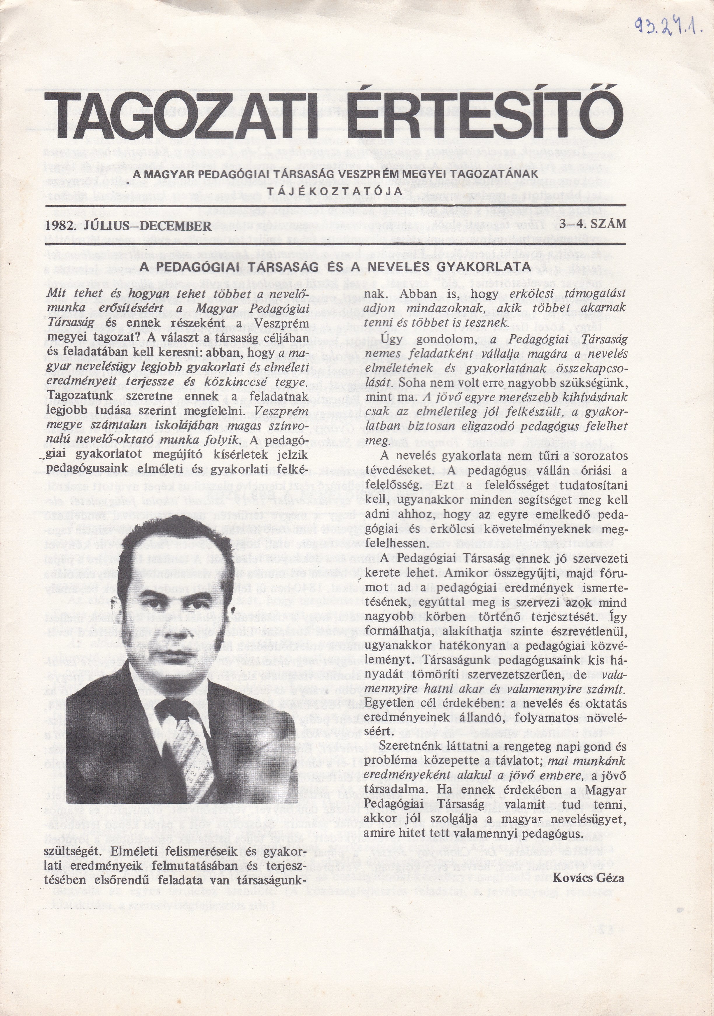 Tagozati Értesítő 1982/3-4. szám (Tapolcai Városi Múzeum CC BY-NC-SA)