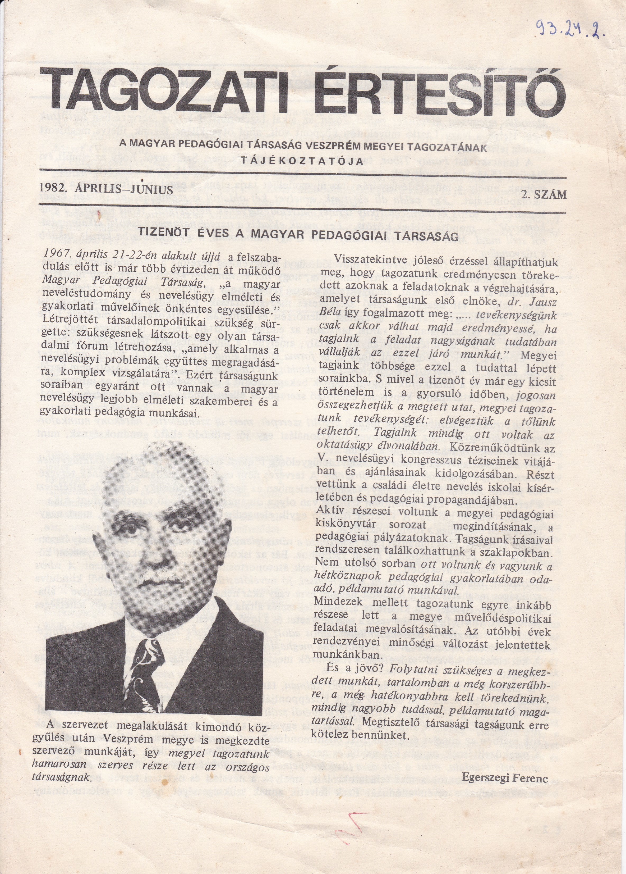 Tagozati Értesítő 1982/2. szám (Tapolcai Városi Múzeum CC BY-NC-SA)