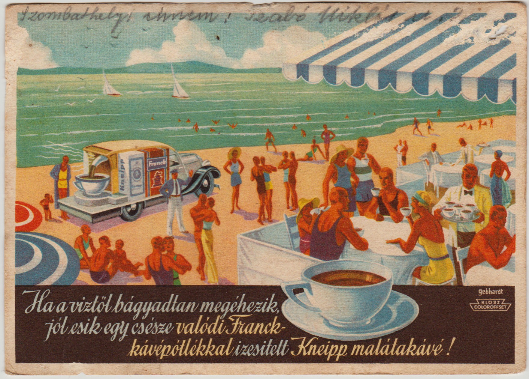 Reklám feliratos képeslap (Tapolcai Városi Múzeum CC BY-NC-SA)