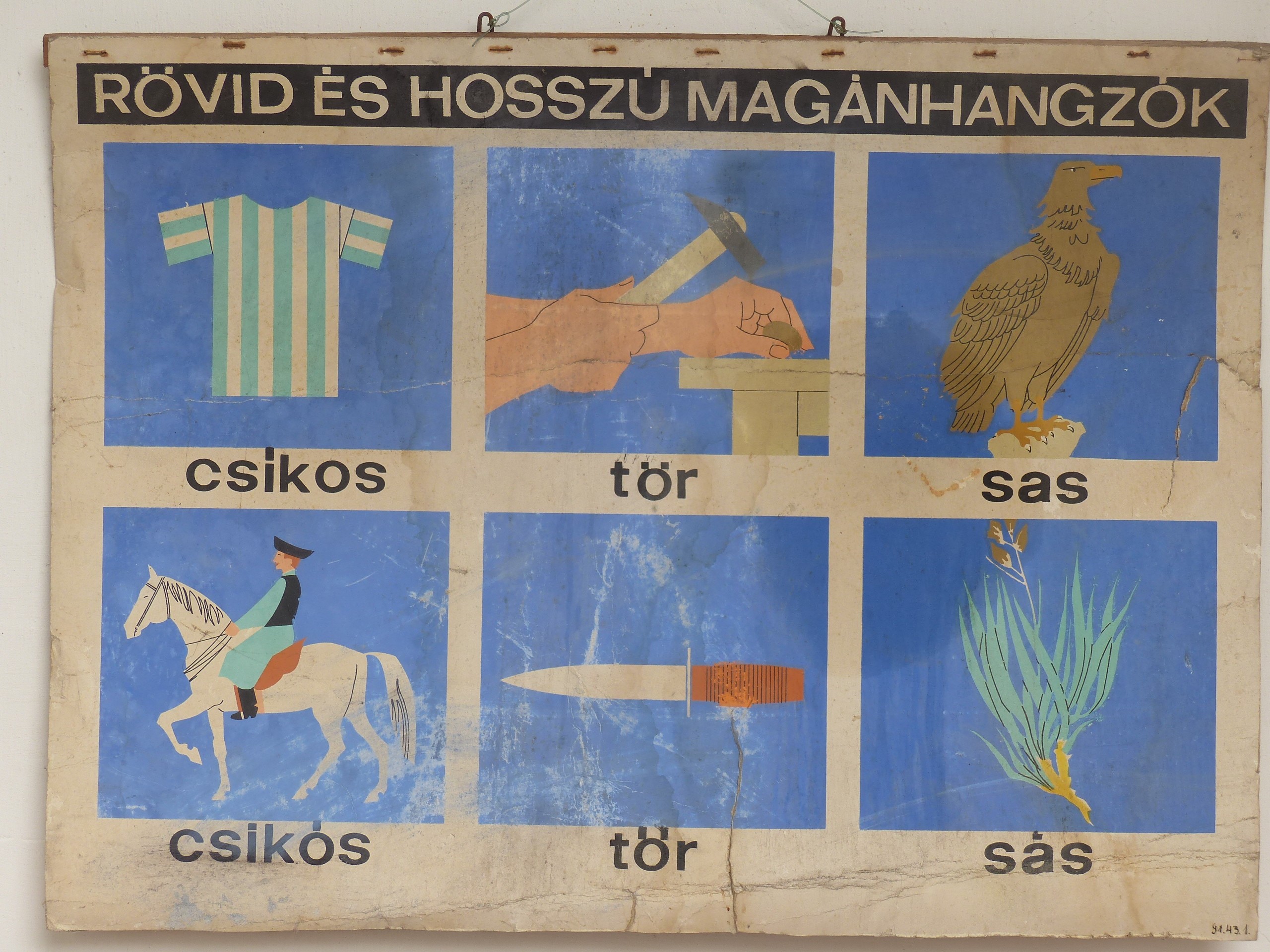 Helyesírási falikép a hosszú és rövid magánhangzókról (Tapolcai Városi Múzeum CC BY-NC-SA)