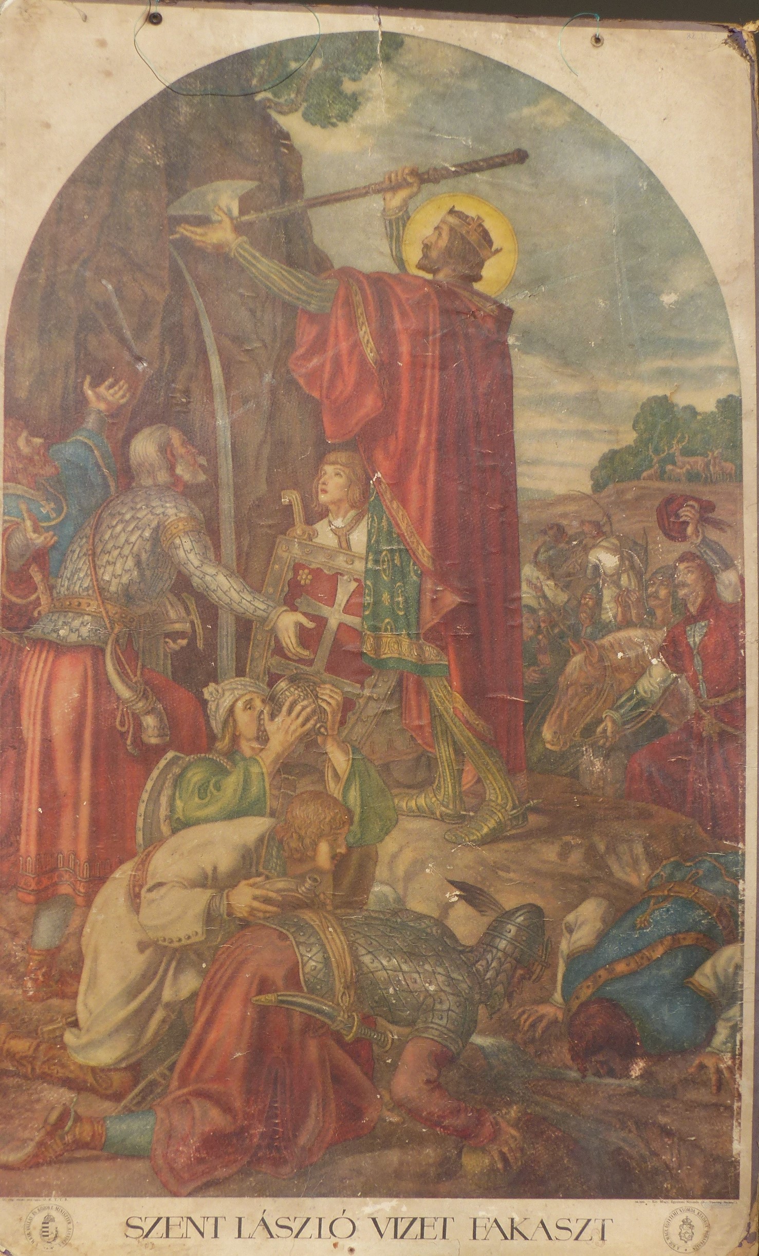 Szent László vizet fakaszt c. falikép (Tapolcai Városi Múzeum CC BY-NC-SA)