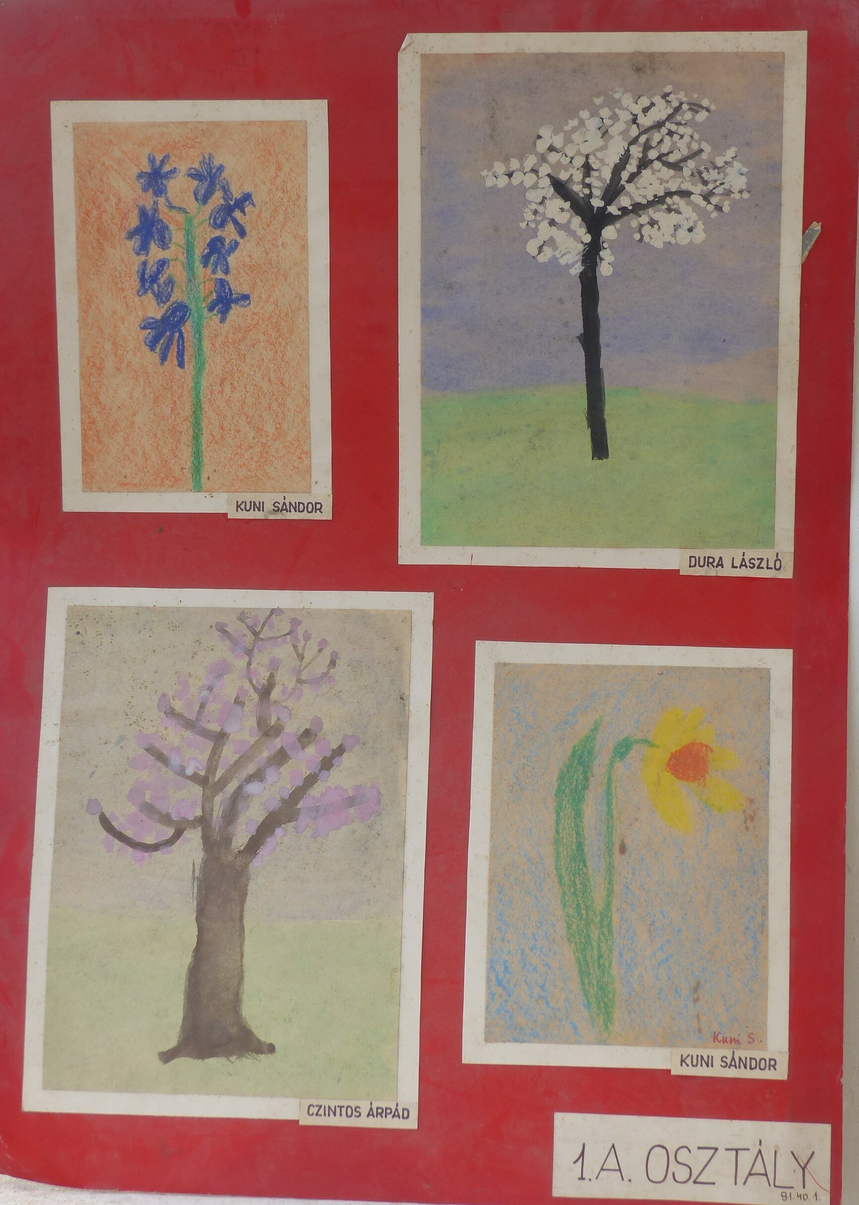 Tanulók rajzai a tavaszi virágfakadásról (Tapolcai Városi Múzeum CC BY-NC-SA)