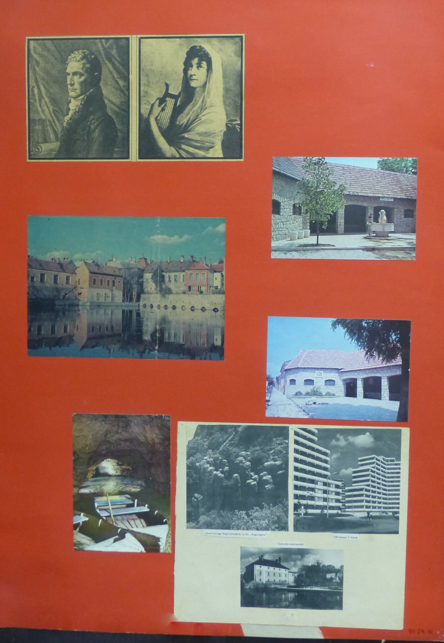 Tapolcát és környékét ábrázoló képek tablón (Tapolcai Városi Múzeum CC BY-NC-SA)