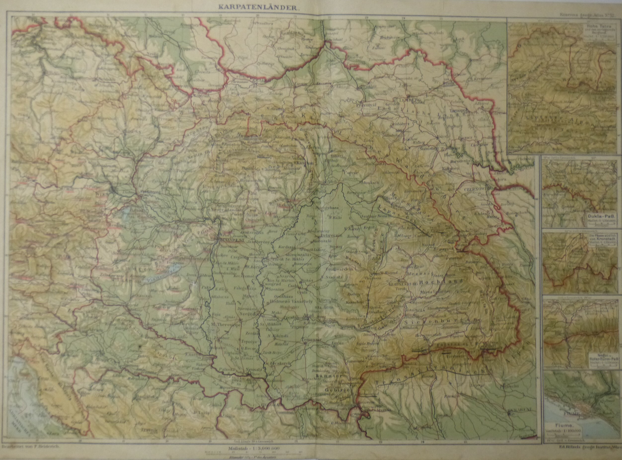 Kozenn földrajzi atlaszának két térképe (Tapolcai Városi Múzeum CC BY-NC-SA)