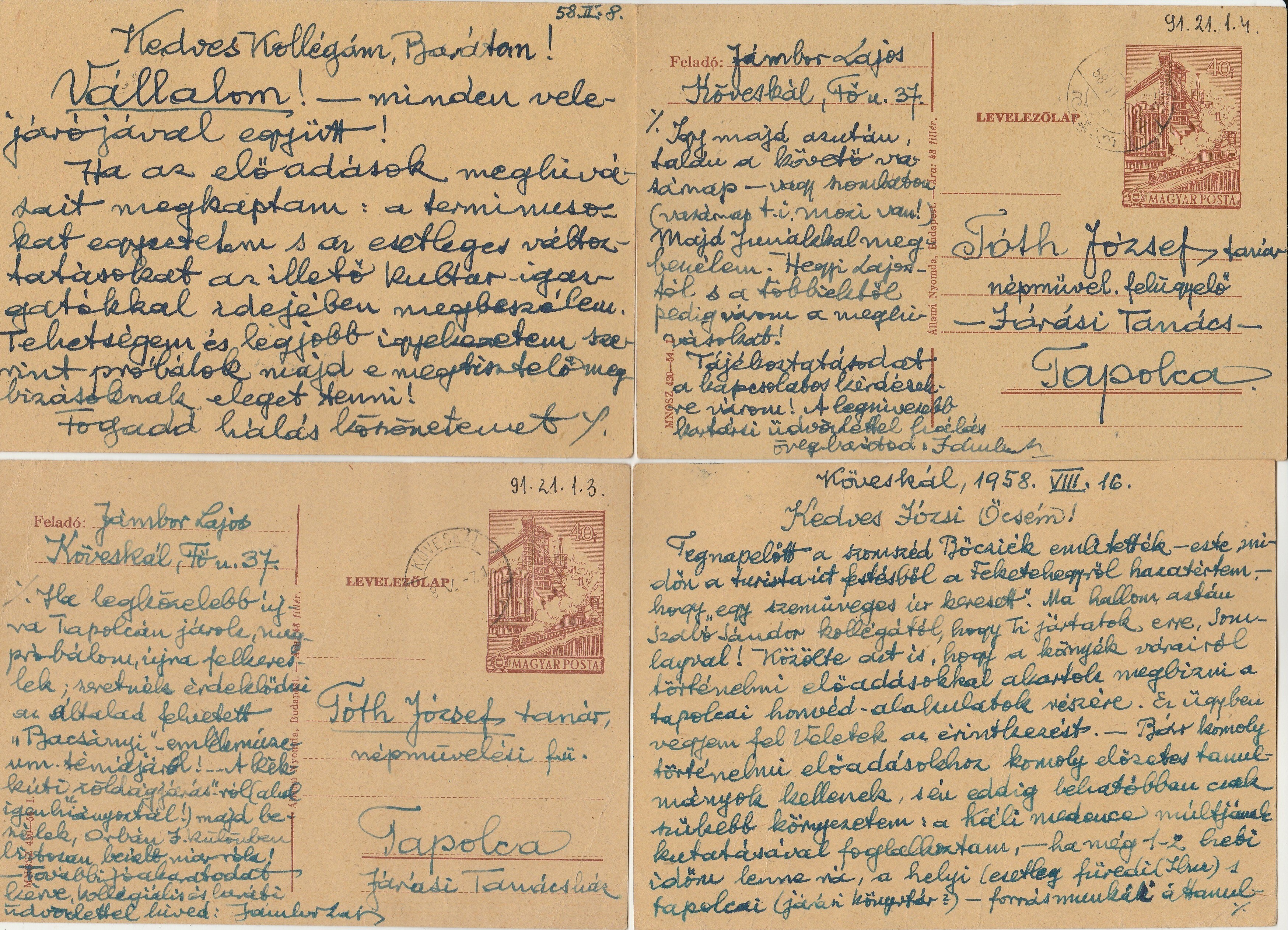 Levelezés népművelési programokról (Tapolcai Városi Múzeum CC BY-NC-SA)
