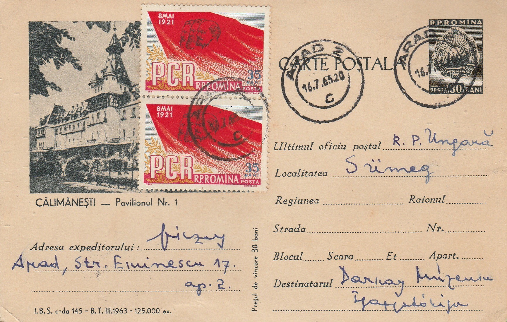 Aradi helytörténész levele a sümegi múzeumhoz (Tapolcai Városi Múzeum CC BY-NC-SA)